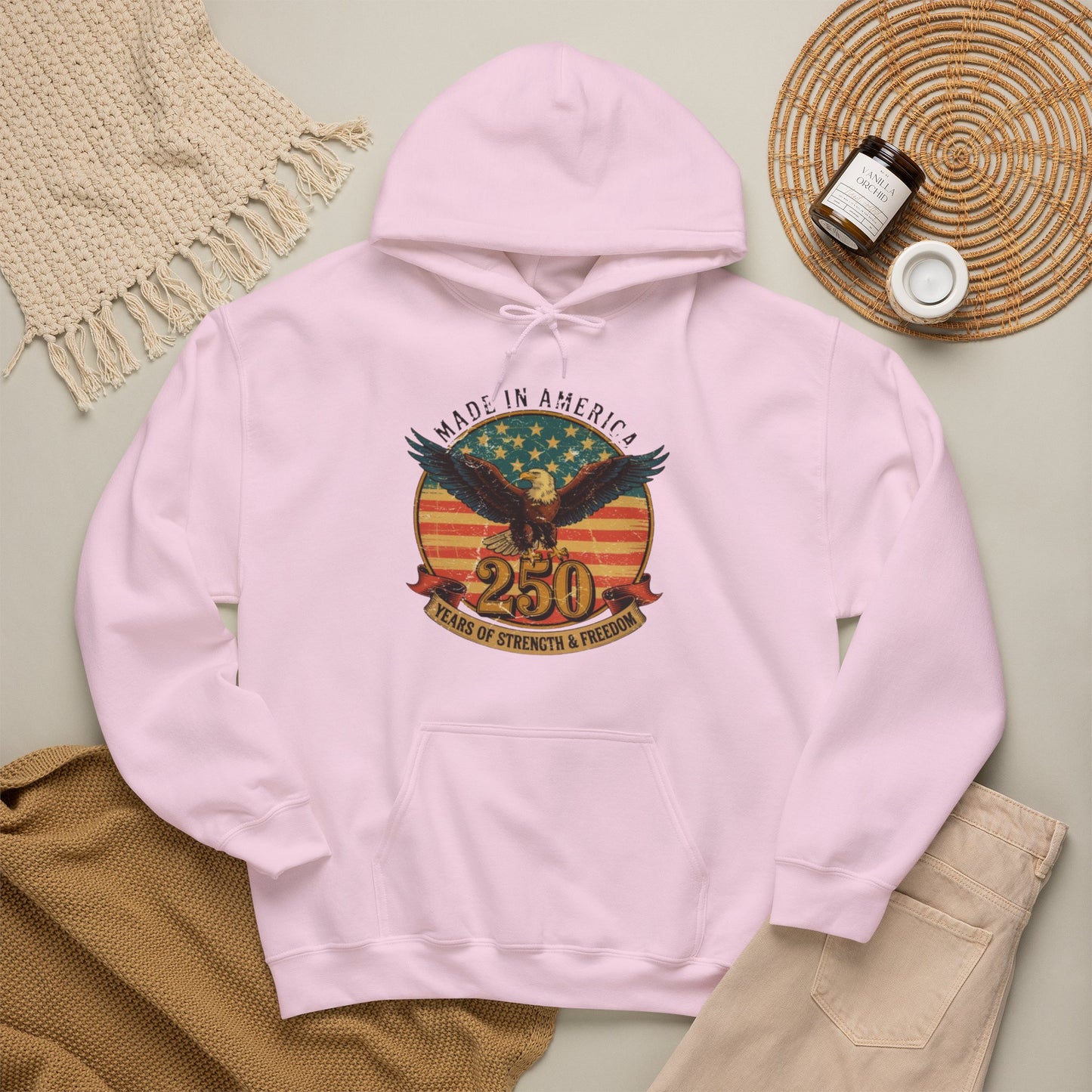 #250 Made in America Eagle 250th Anniversary Patriotic Hoodie