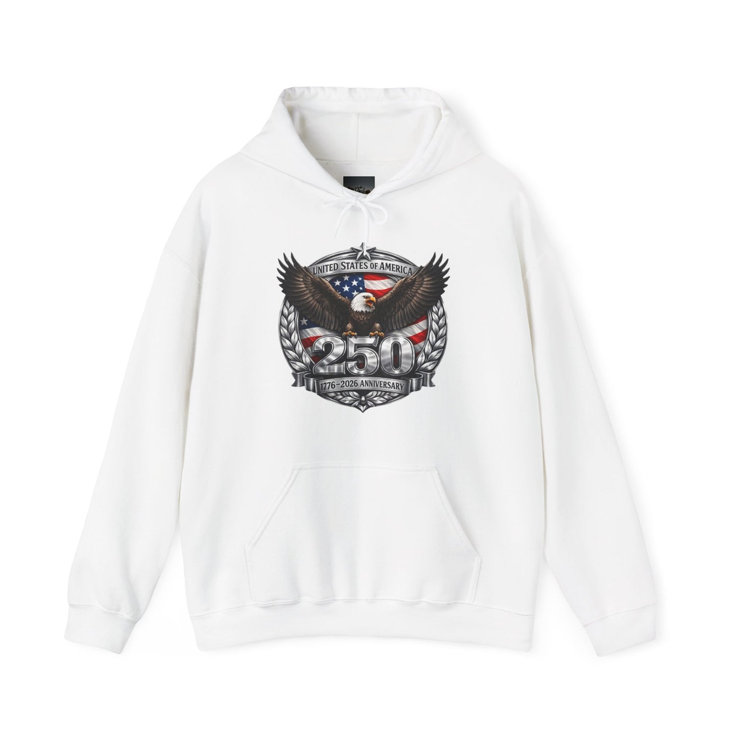#250 Patriotic Bald Eagle 250 United States Emblem Hoodie