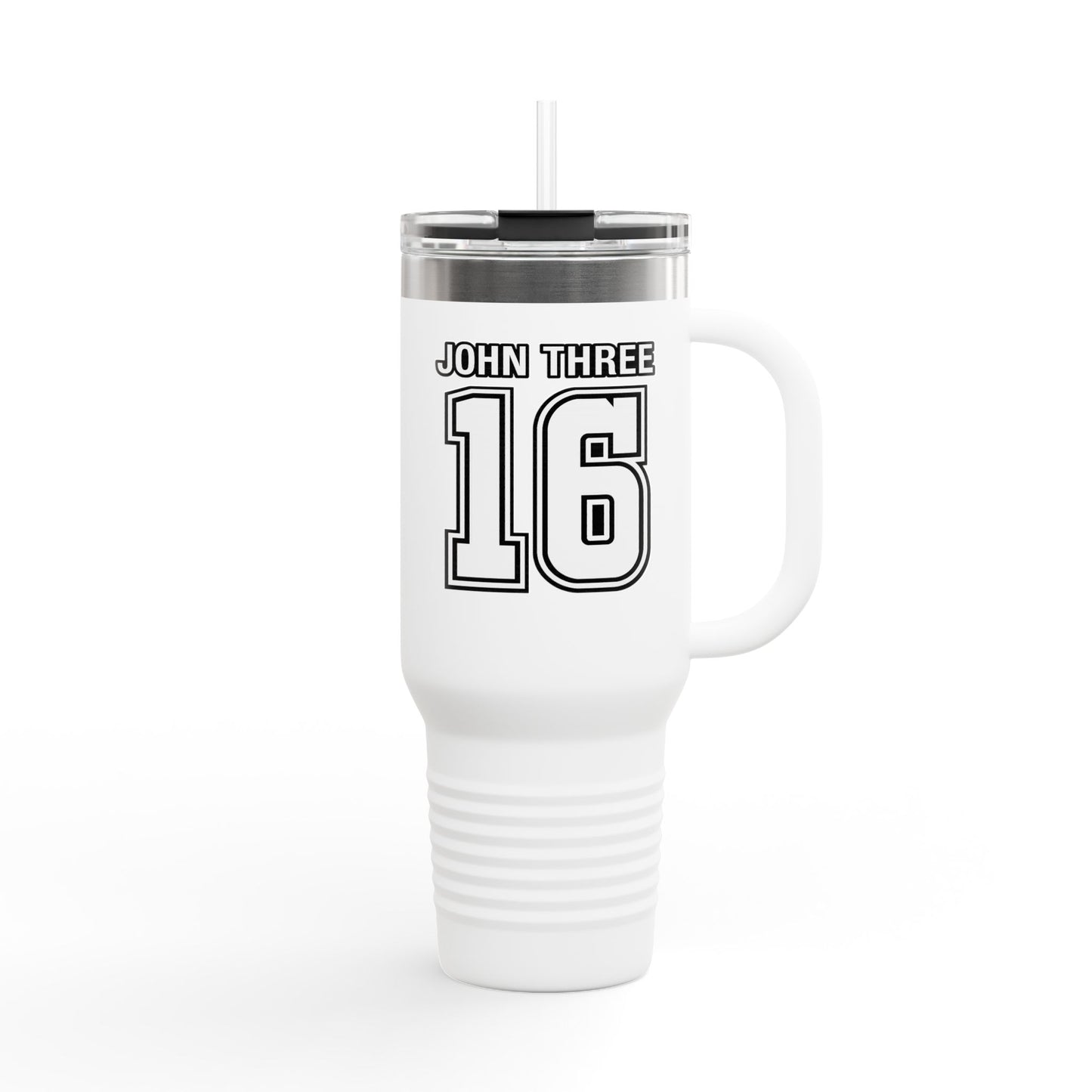John Three 16 40oz Insulated Travel Mug — Stainless Steel Tumbler, Leak‑Resistant Cold & Hot Cup for Travel