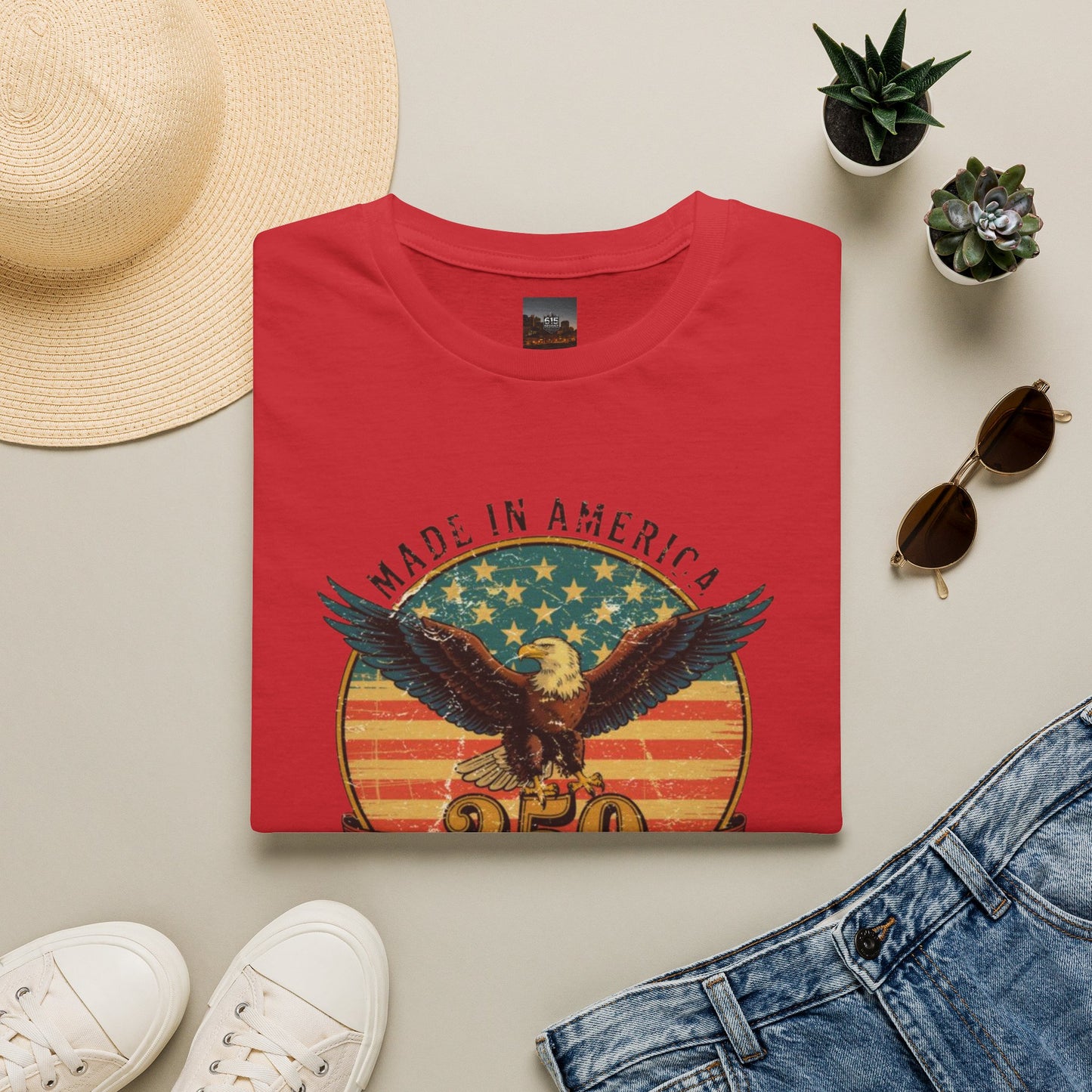#250 Made in America Eagle 250th Anniversary Patriotic T-Shirt