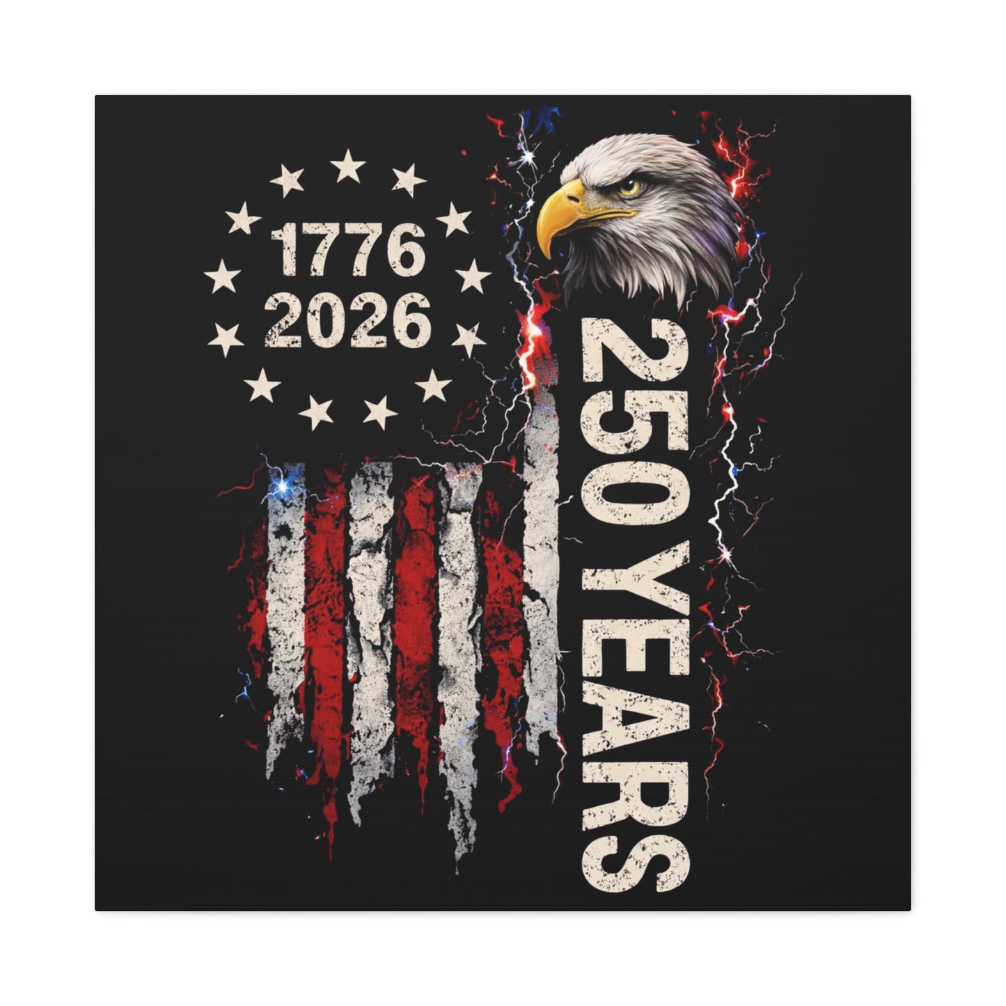 #250 1776-2026 250 Years USA Bicentennial Eagle Matte Canvas Wall Art