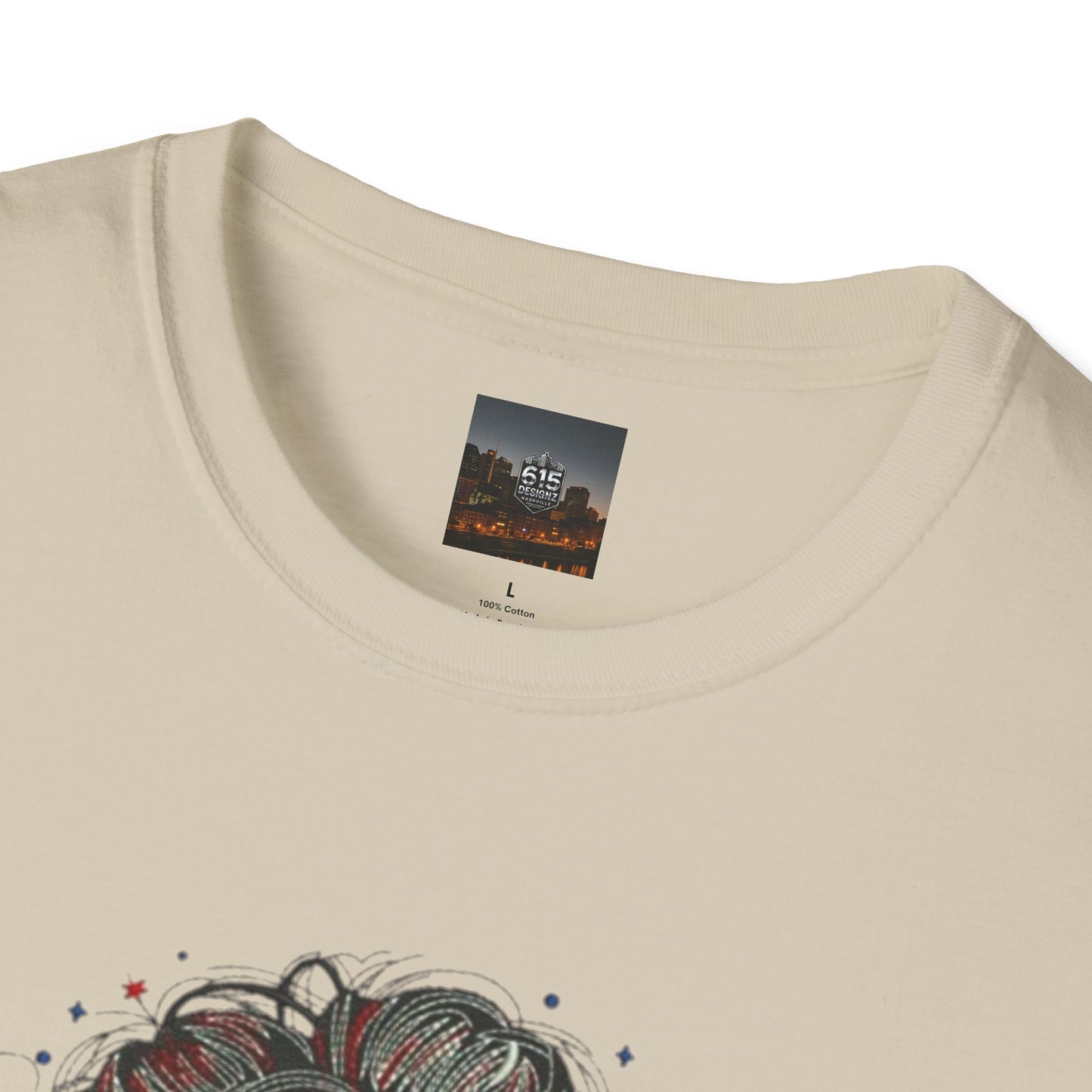 #250 "All American Girl" Patriotic Messy Bun T-Shirt