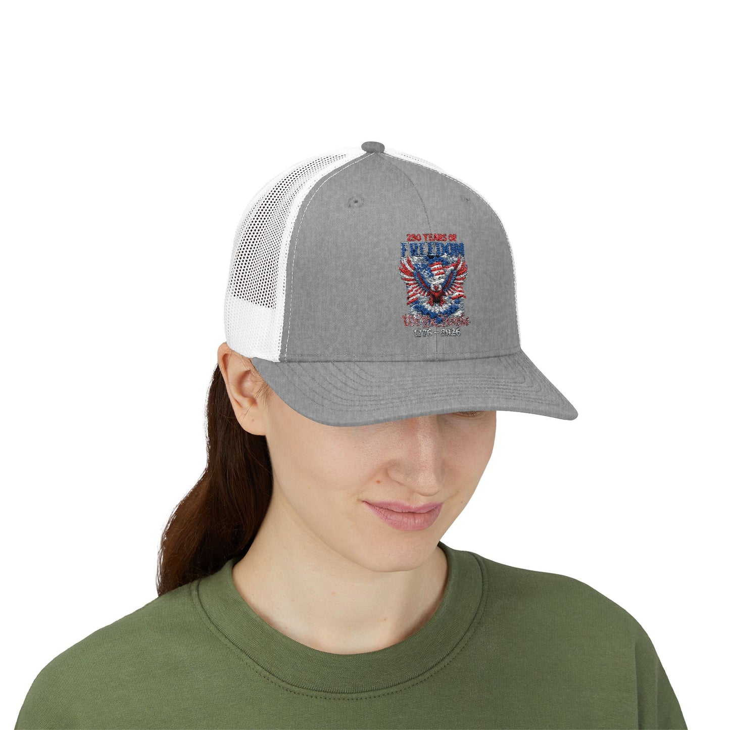 #250 250 Years of Freedom 1776–2026 Eagle Snapback Trucker Cap