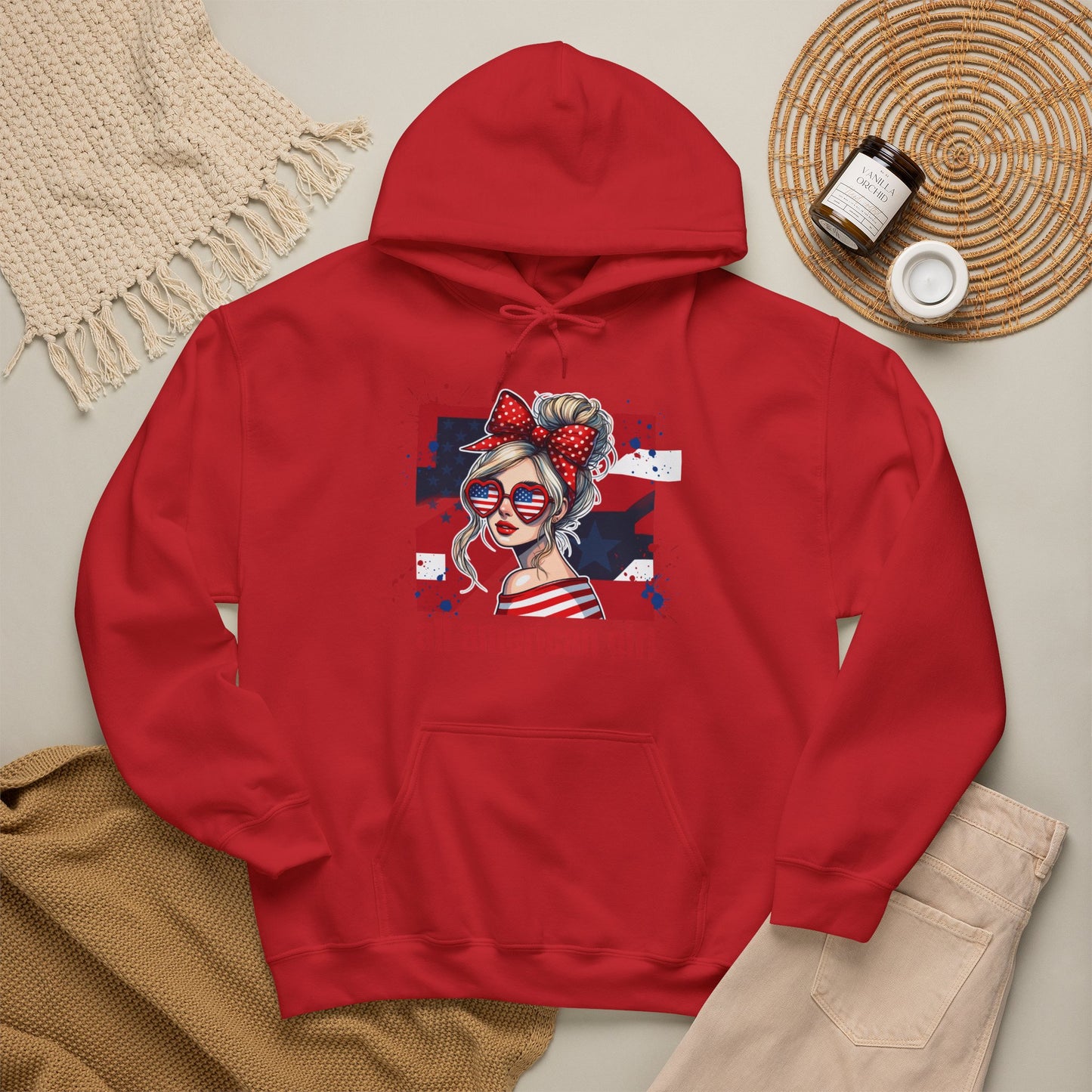 #250 All American Girl Patriotic Hoodie