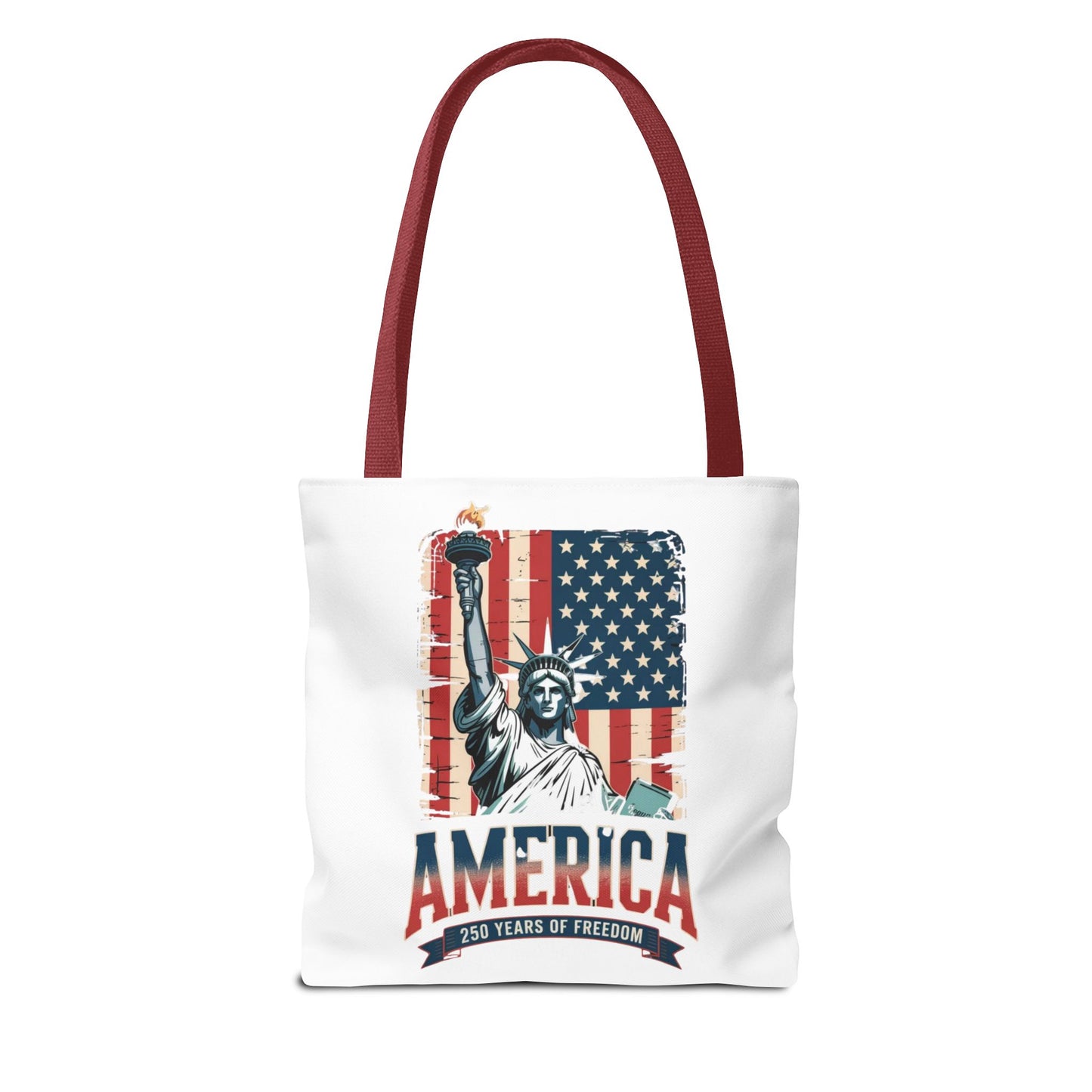 #250 Statue of Liberty American Flag 'America' Patriotic Independence Day Tote Bag