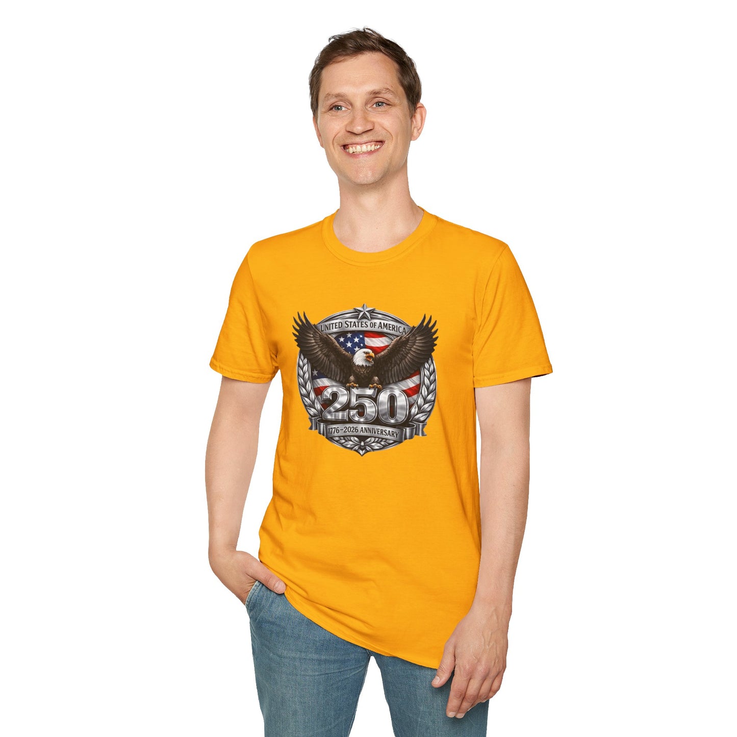 #250 Patriotic Bald Eagle 250 United States Emblem T-Shirt