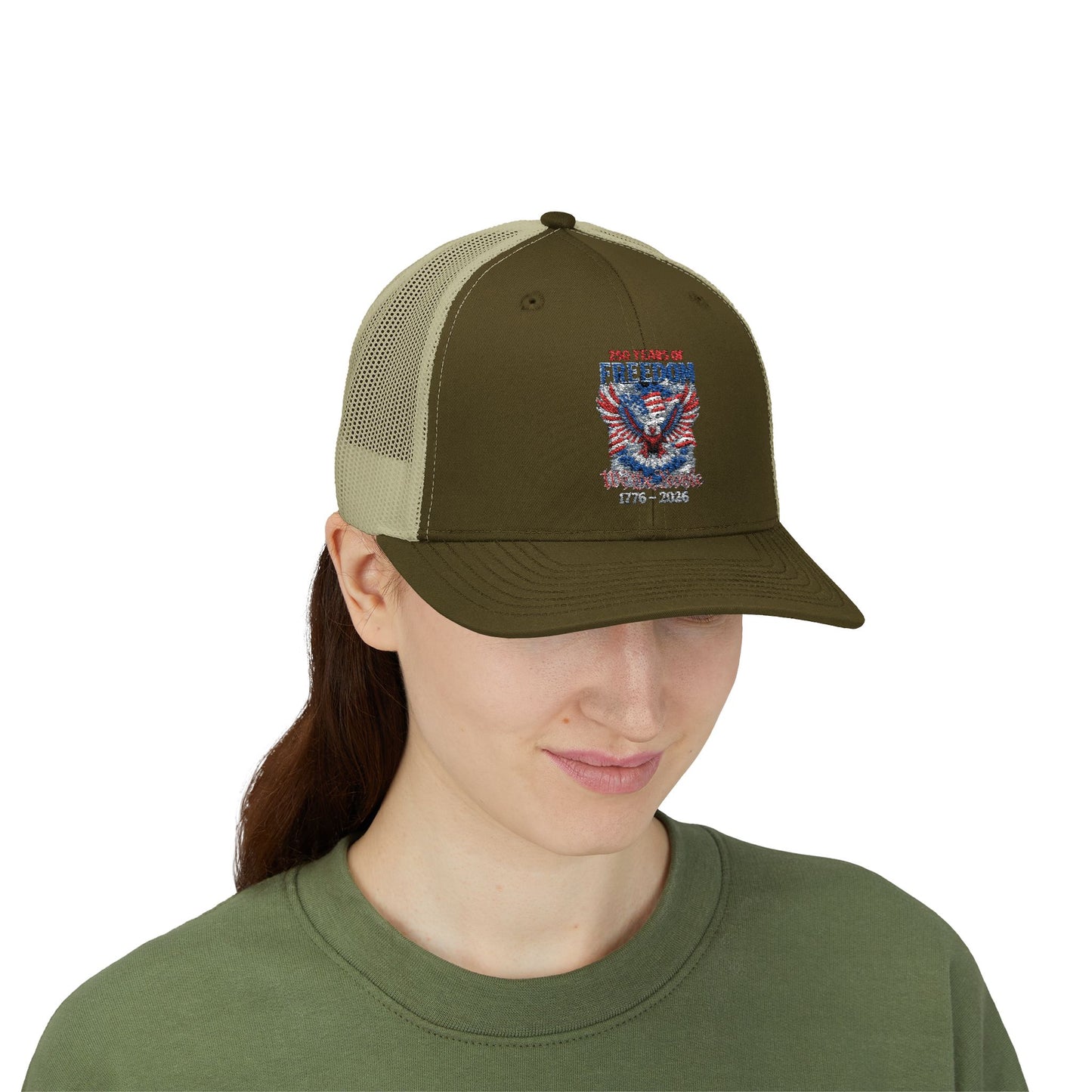 #250 250 Years of Freedom 1776–2026 Eagle Snapback Trucker Cap
