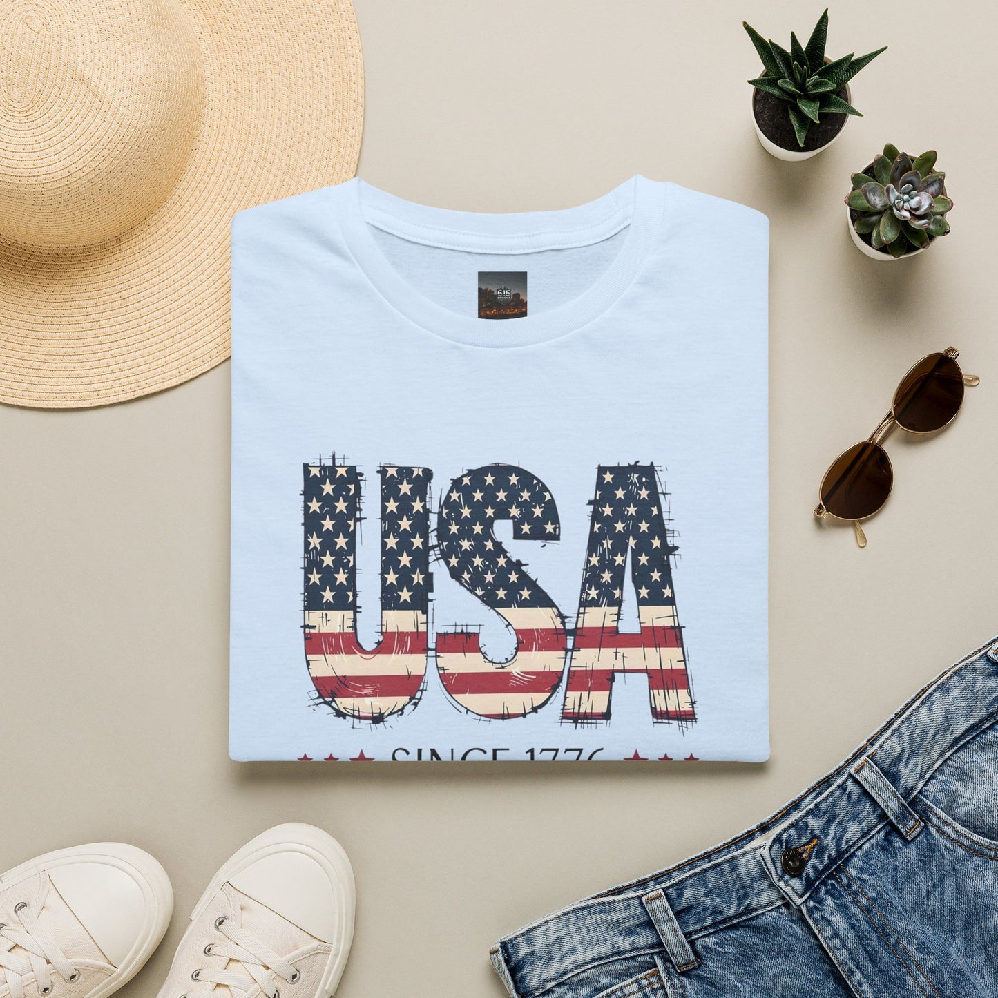 #250 USA Flag "USA Since 1776" Patriotic T-Shirt