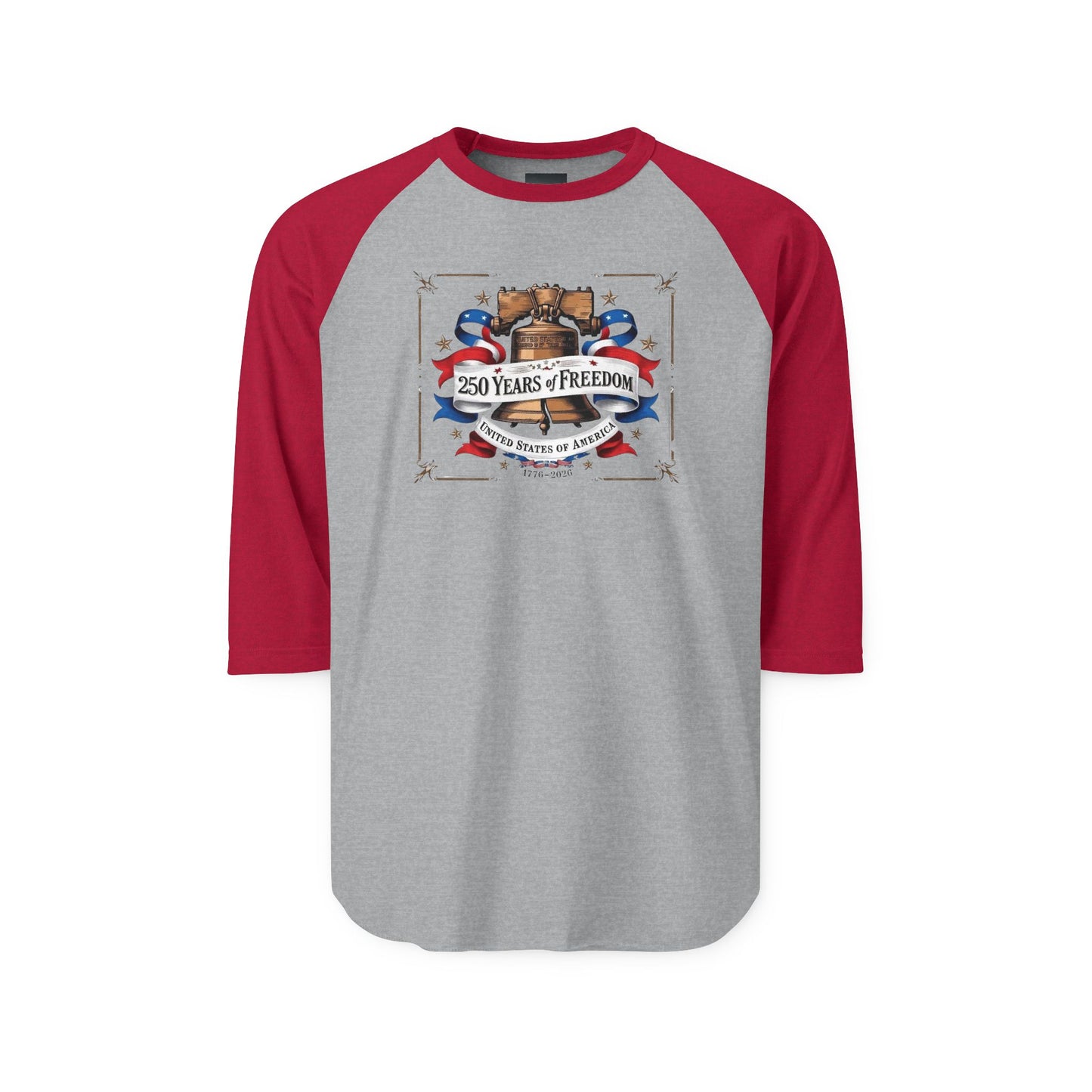 #250 250 Years of Freedom Liberty Bell Raglan Shirt Baseball Tee