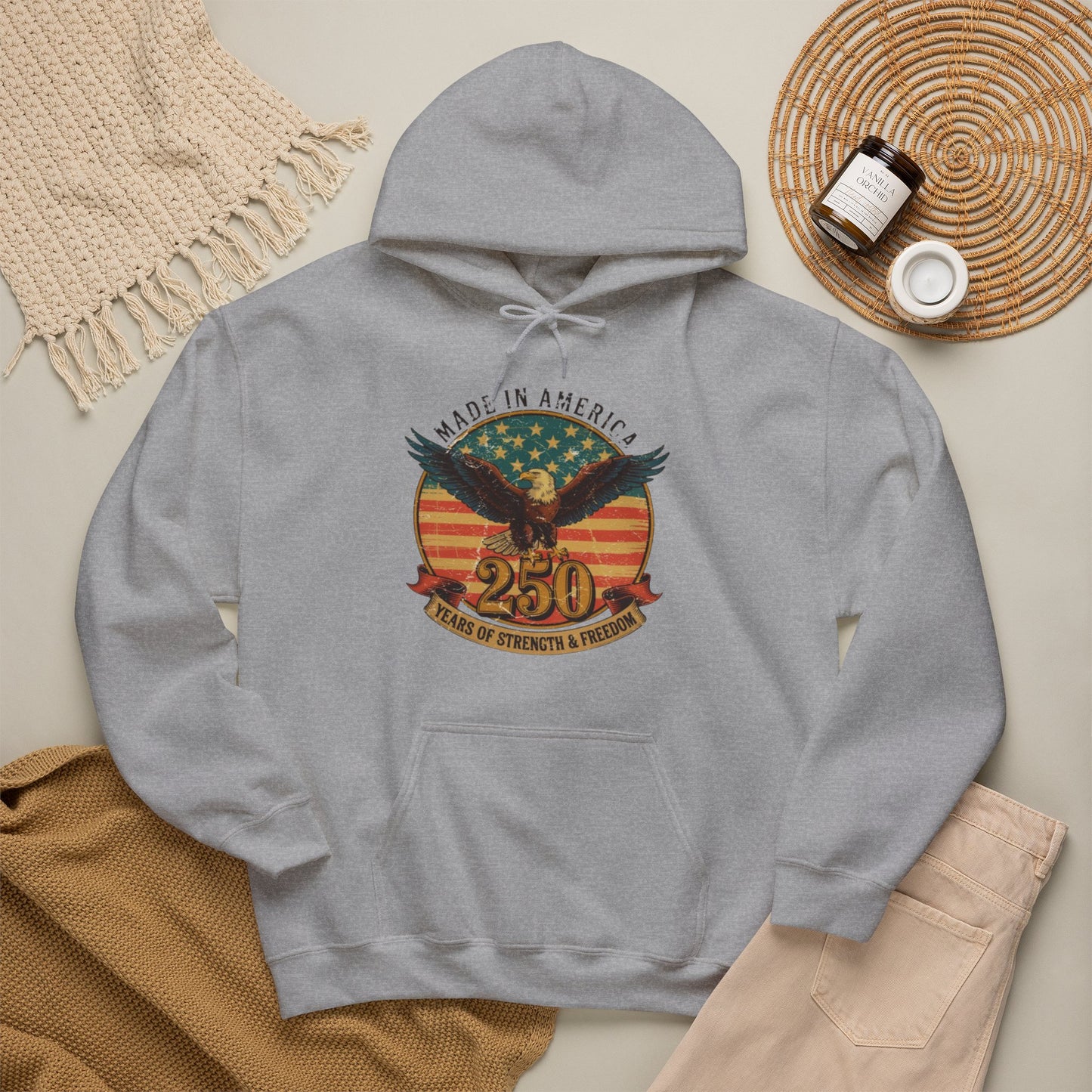 #250 Made in America Eagle 250th Anniversary Patriotic Hoodie
