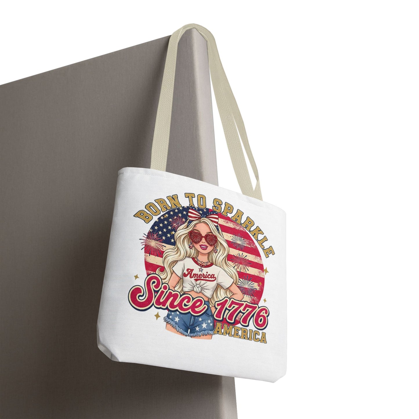 #250 "Born to Sparkle Since 1776" Patriotic Tote Bag