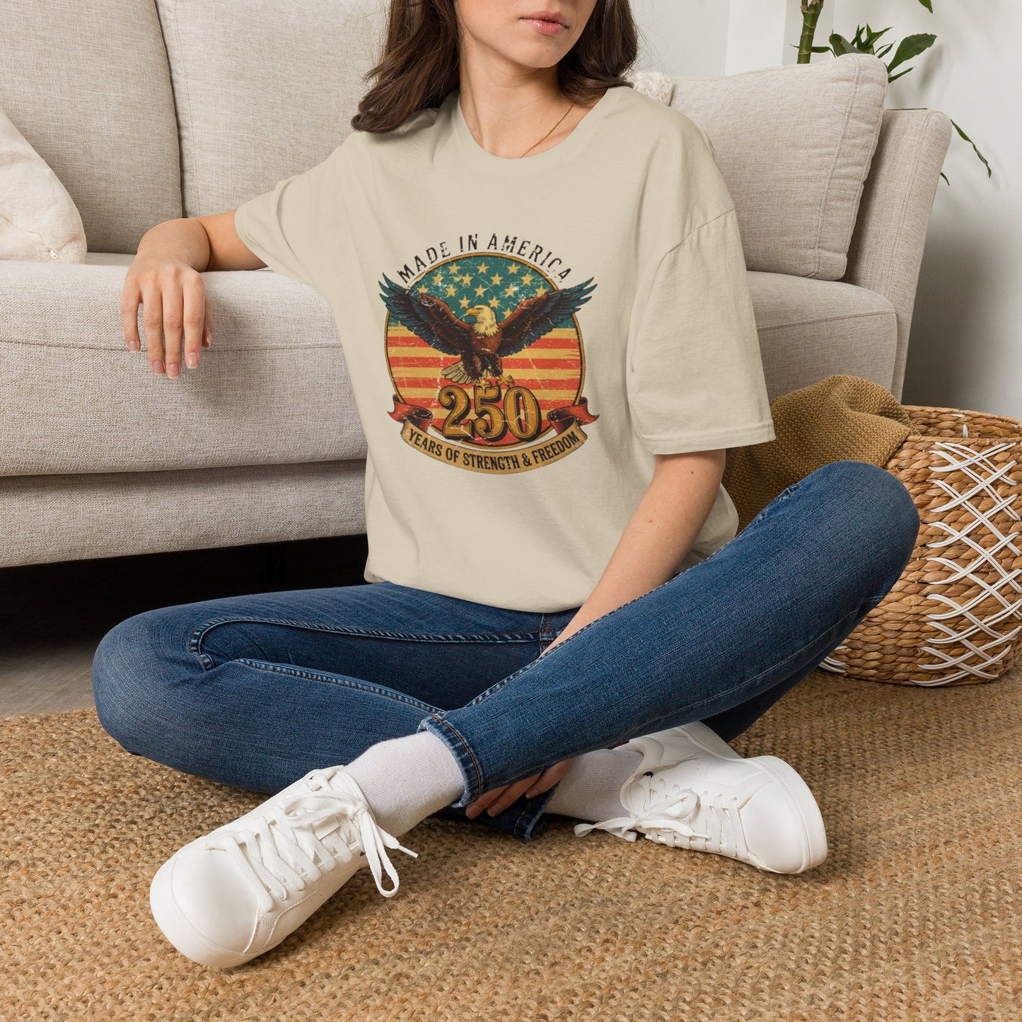 #250 Made in America Eagle 250th Anniversary Patriotic T-Shirt