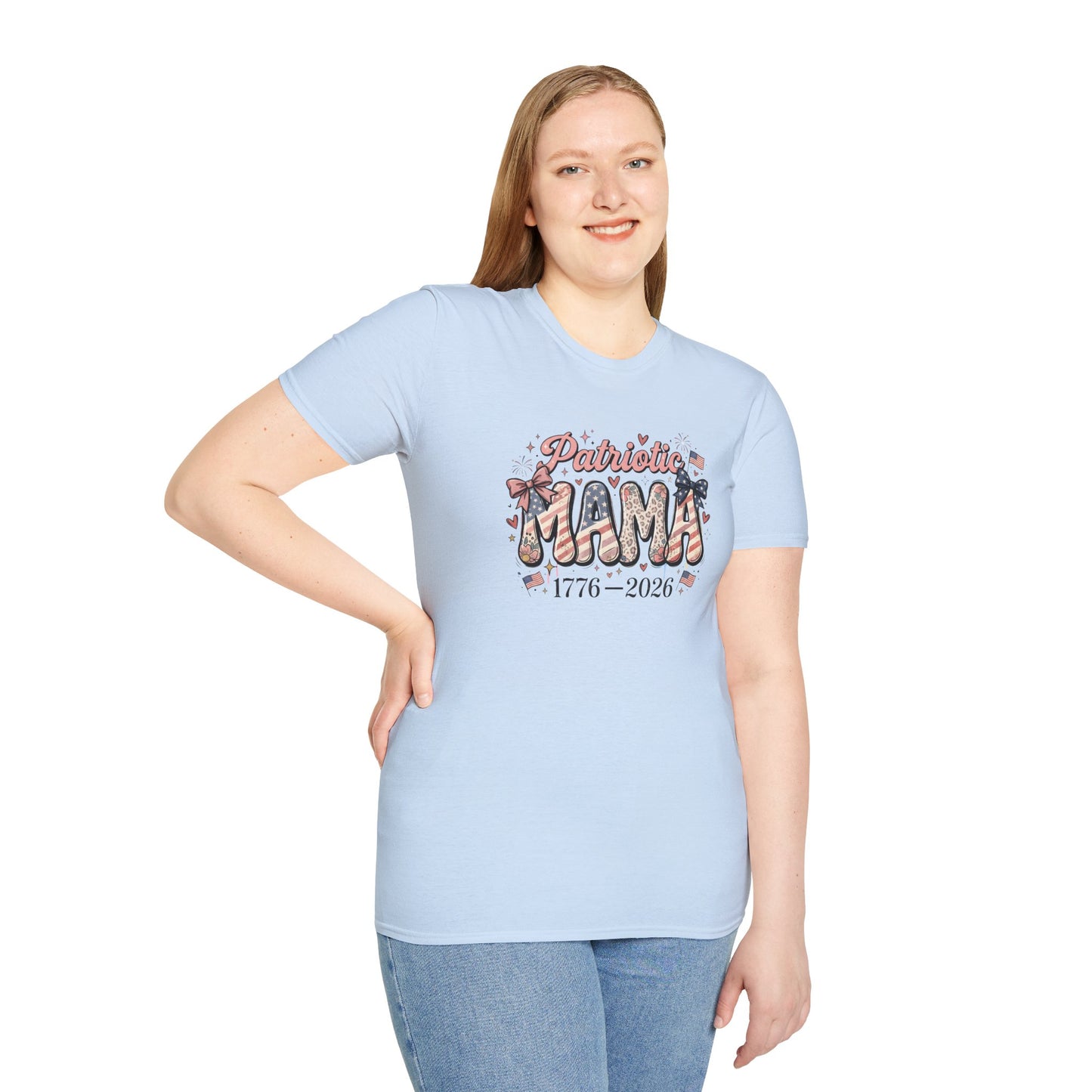 #250 Patriotic Mama 1776–2026 American Flag T-Shirt