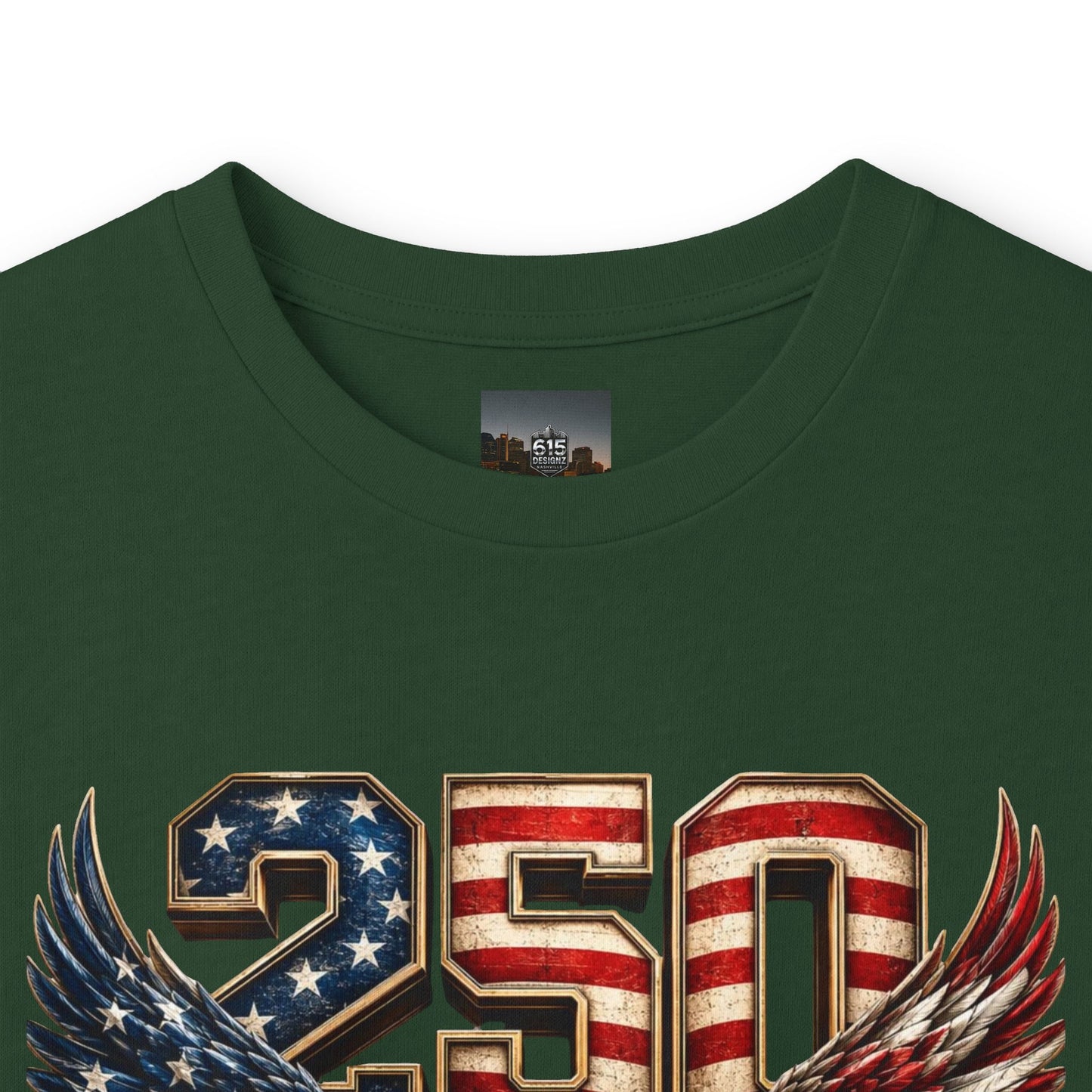 #250 250 Years of Freedom Eagle Patriotic American Flag Anniversary (1776–2026) Long Sleeve Tee