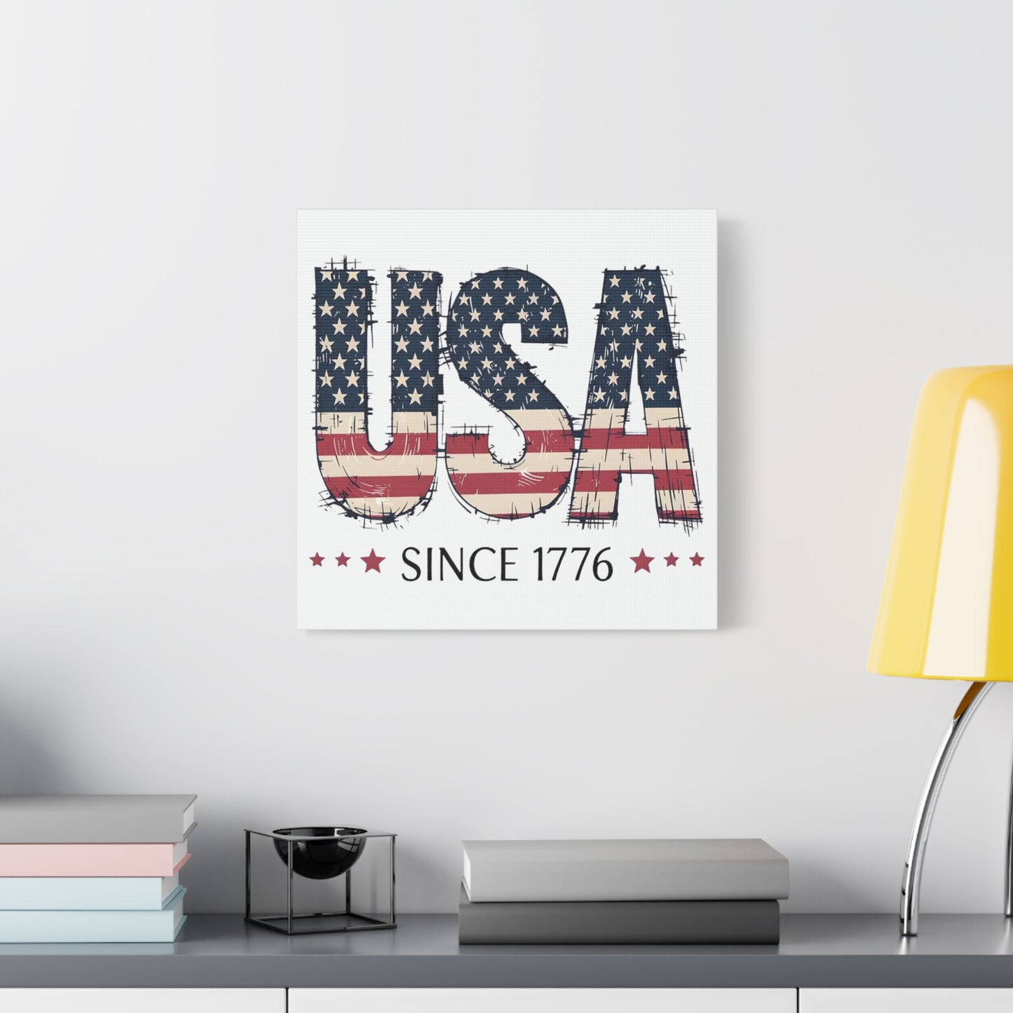 #250 USA Flag "USA Since 1776" Patriotic Matte Canvas Wall Art