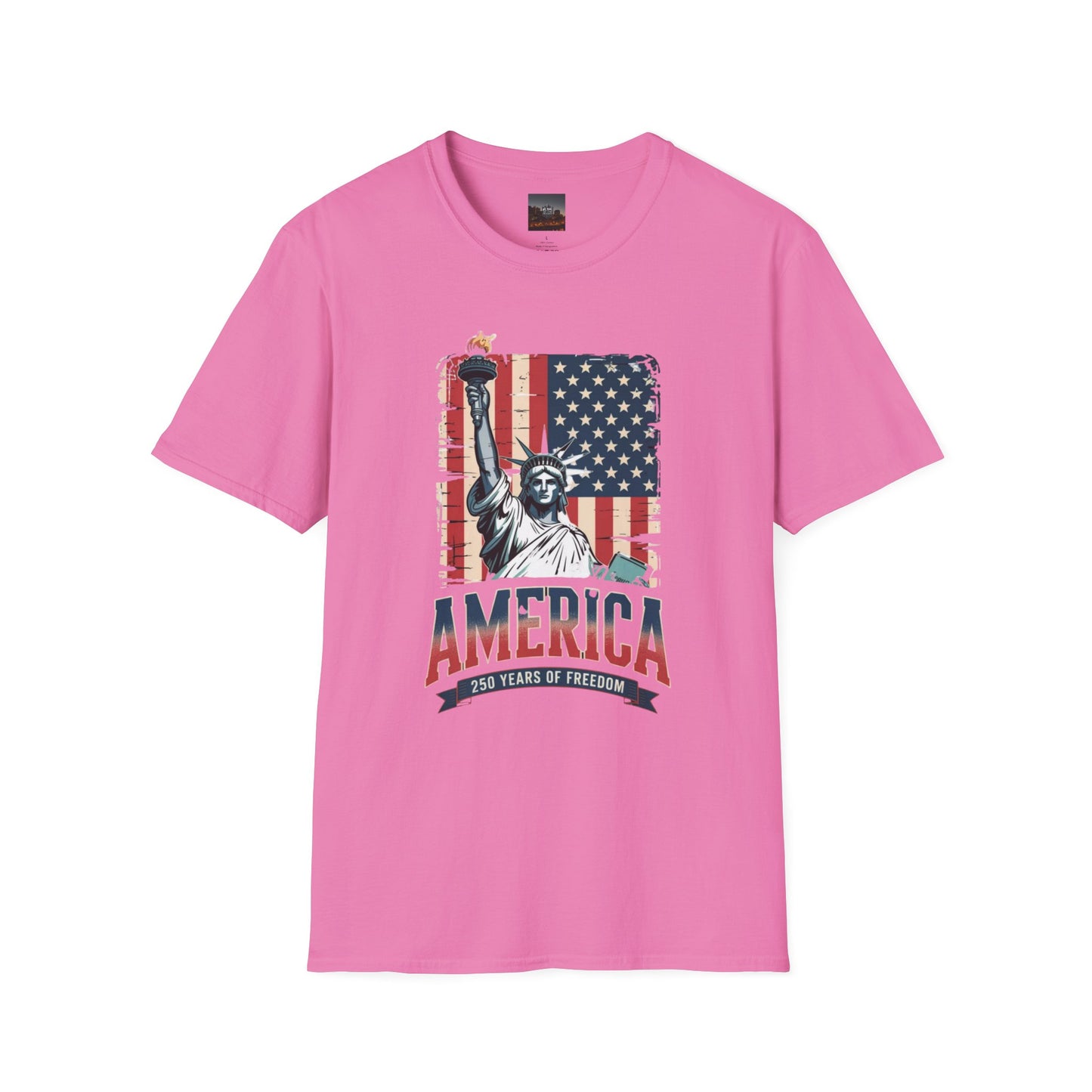 #250 Statue of Liberty American Flag 'America' Patriotic Independence Day T‑Shirt