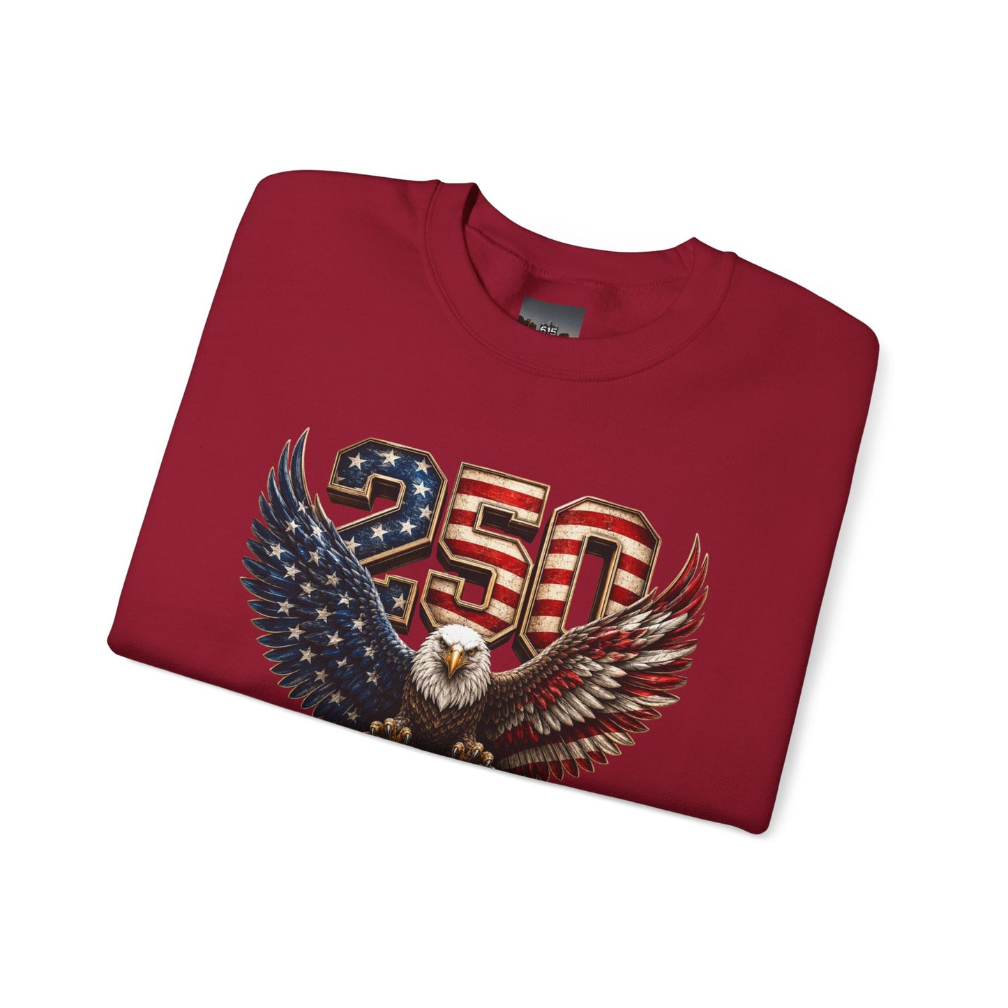 #250 250 Years of Freedom Eagle Patriotic American Flag Anniversary (1776–2026) Crewneck Sweatshirt