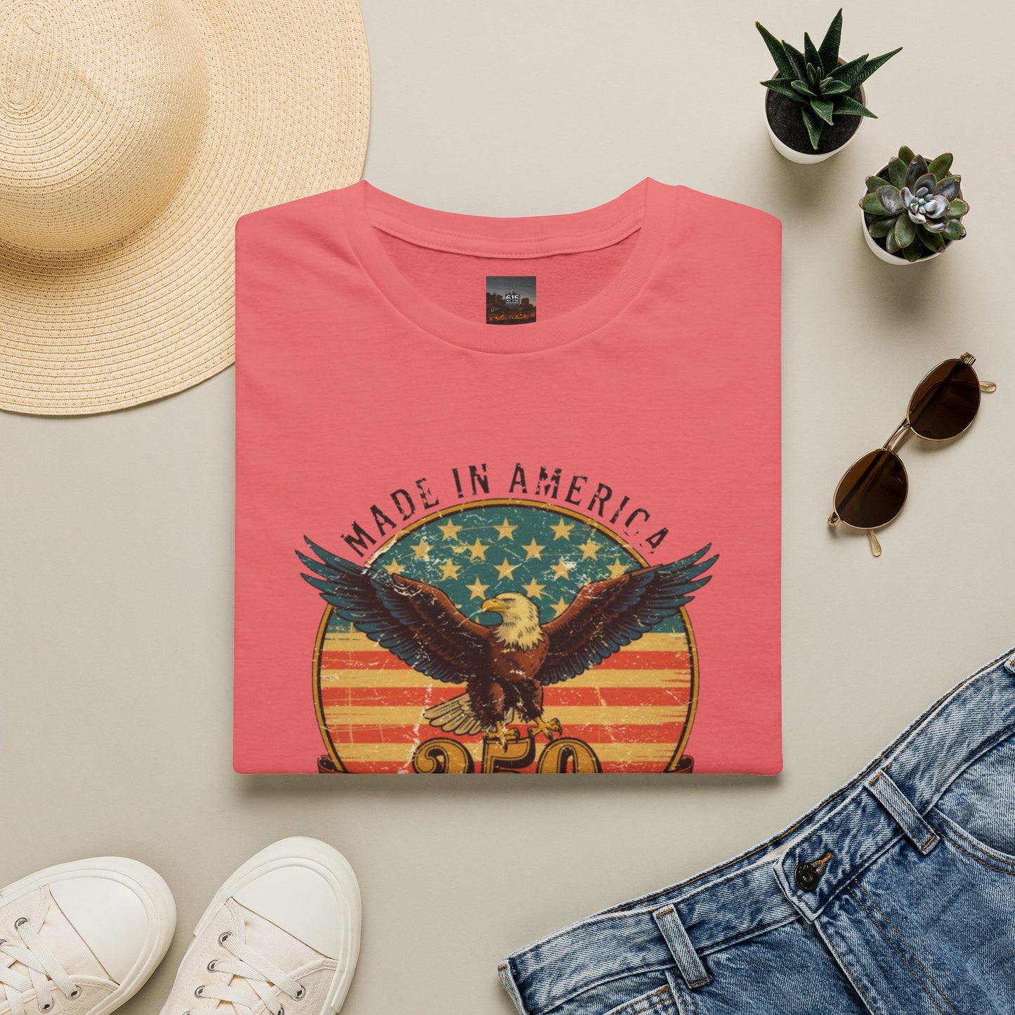 #250 Made in America Eagle 250th Anniversary Patriotic T-Shirt