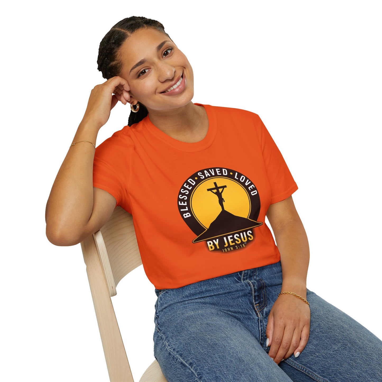 Blessed • Saved • Loved by Jesus T-Shirt — Christian Faith Tee