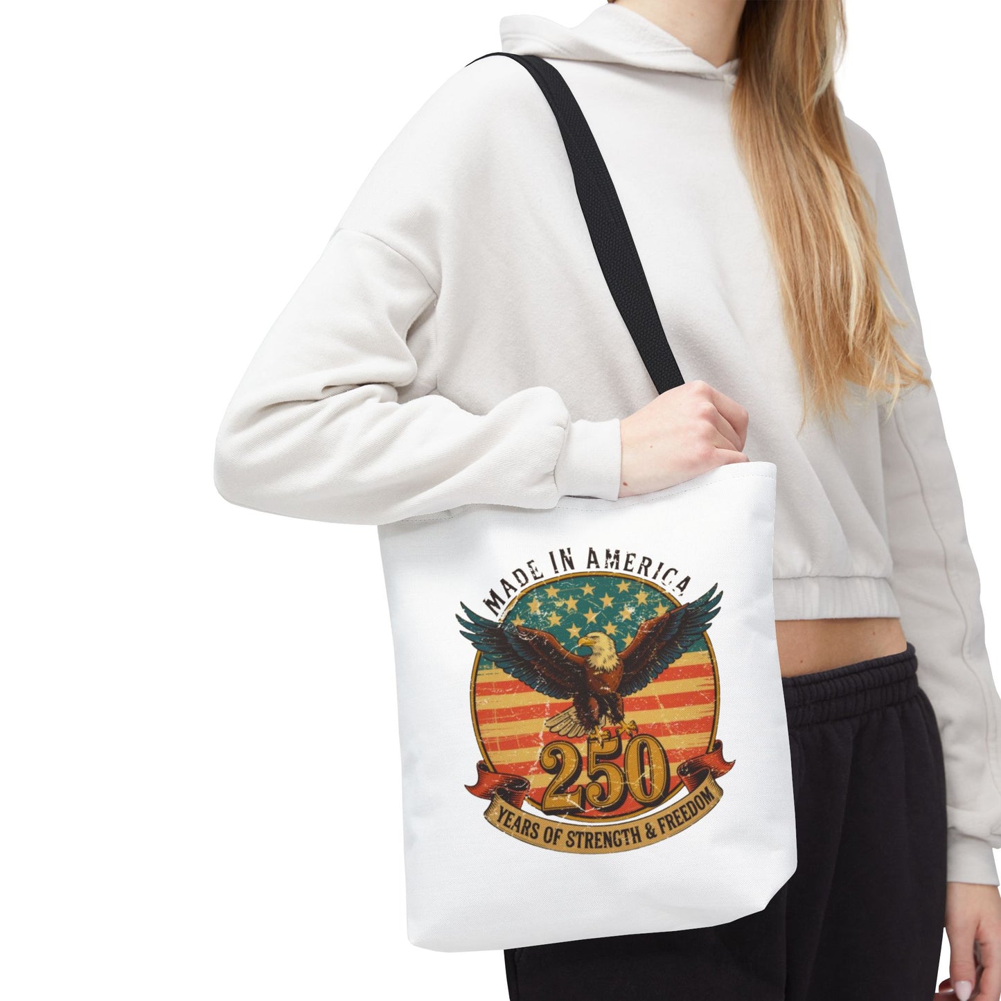 #250 Made in America Eagle 250th Anniversary Patriotic Tote Bag