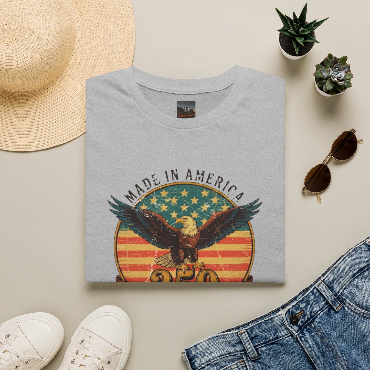 #250 Made in America Eagle 250th Anniversary Patriotic T-Shirt