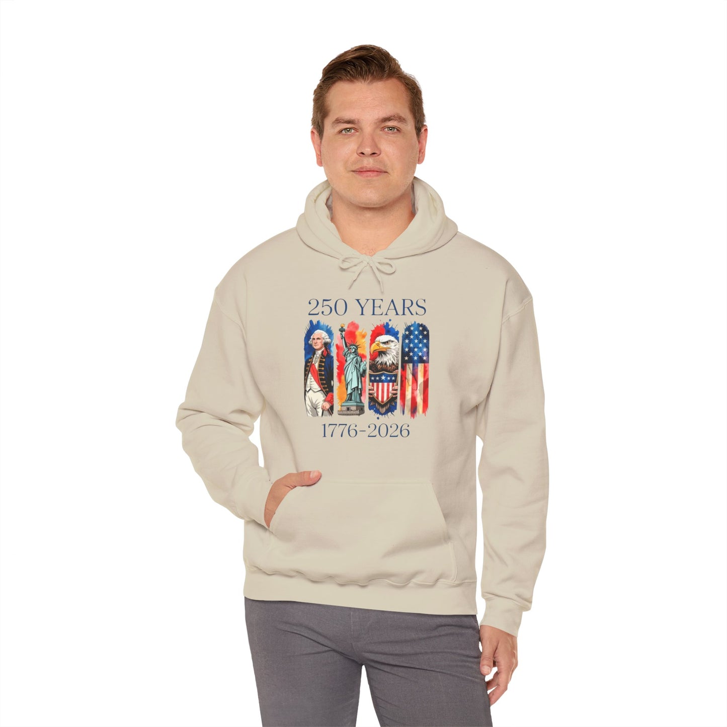 #250 250 Years American History Celebration 1776–2026 Patriotic Hoodie
