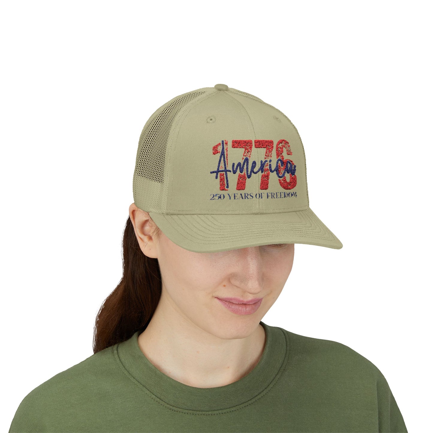 #250 1776 America: 250 Years of Freedom' Patriotic Independence Day Snapback Trucker Cap