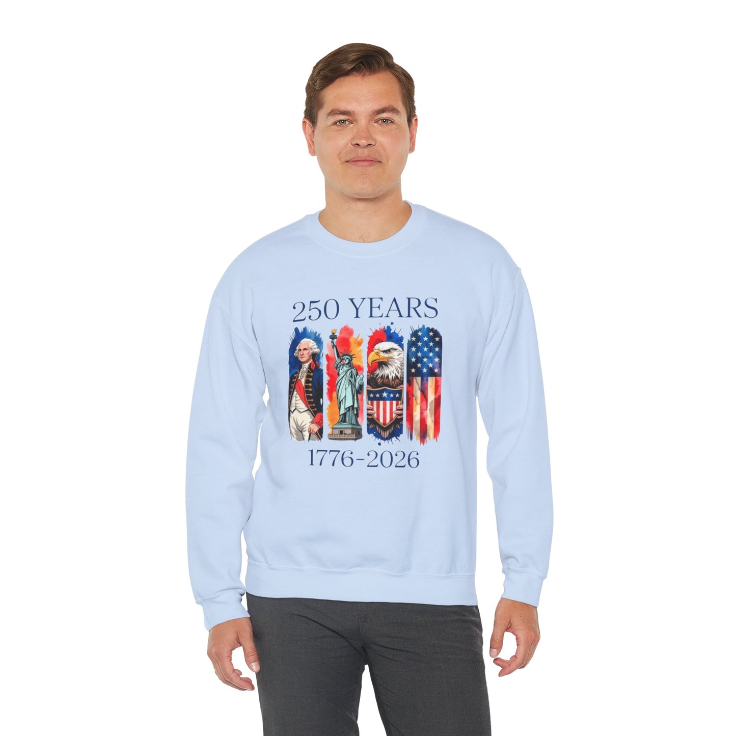 #250 250 Years American History Celebration 1776–2026 Patriotic Crewneck Sweatshirt