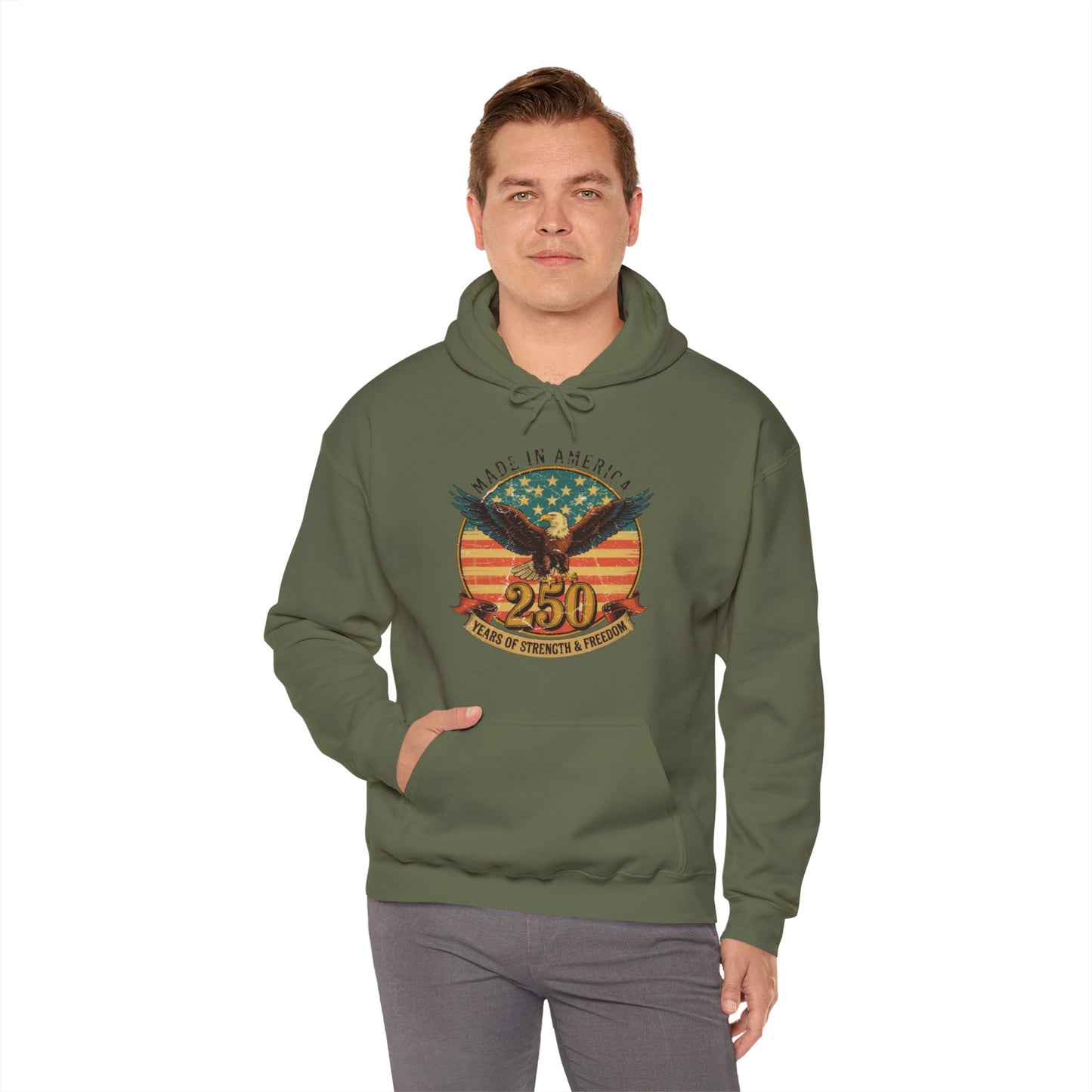 #250 Made in America Eagle 250th Anniversary Patriotic Hoodie