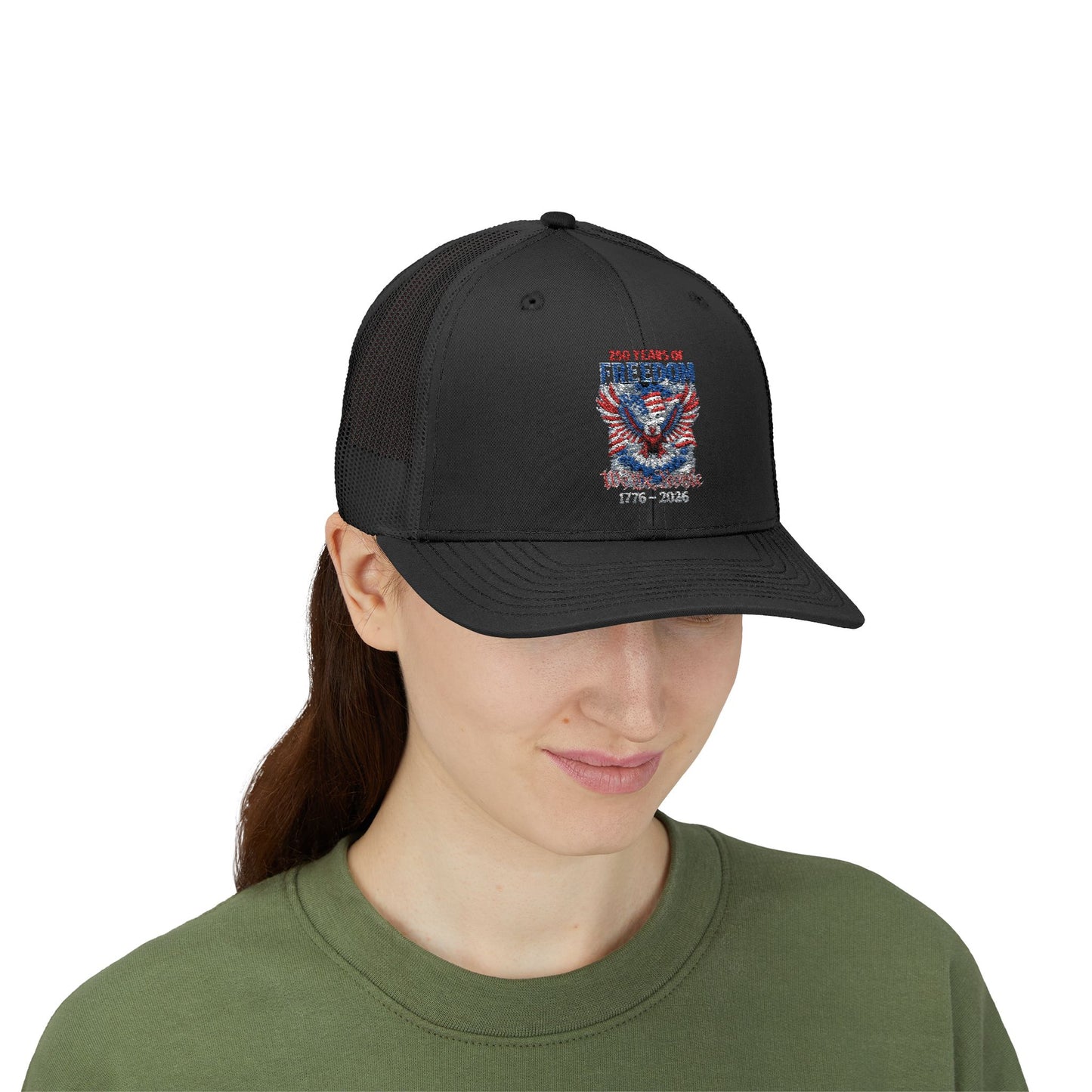 #250 250 Years of Freedom 1776–2026 Eagle Snapback Trucker Cap