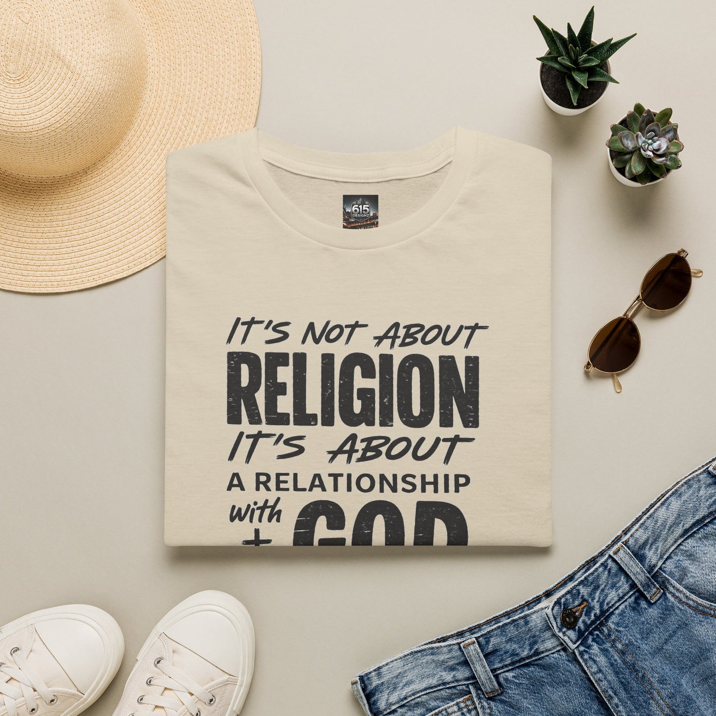 It's Not About Religion, It's About a Relationship with God - Christian Message T-Shirt