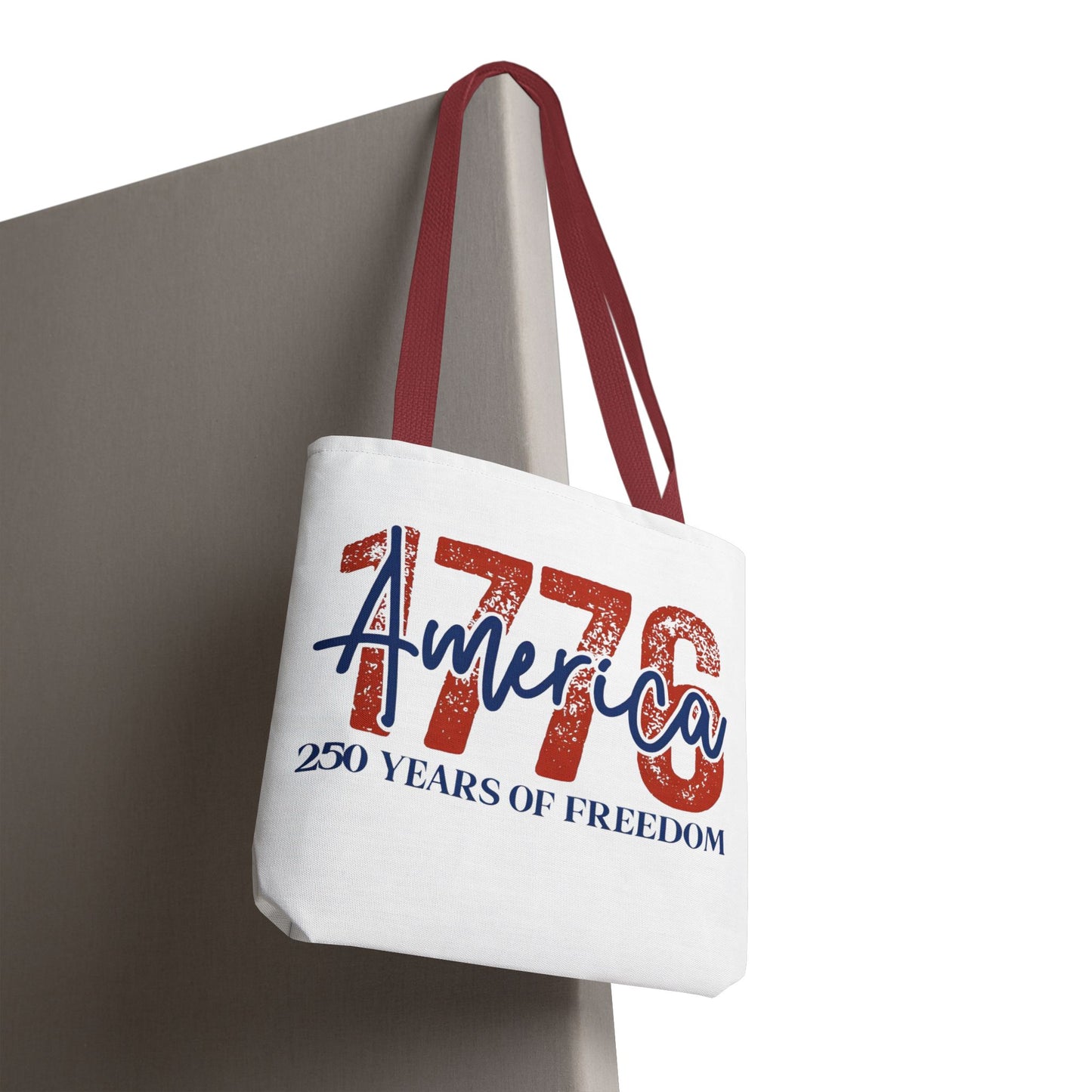 #250 1776 America: 250 Years of Freedom' Patriotic Independence Day Tote Bag
