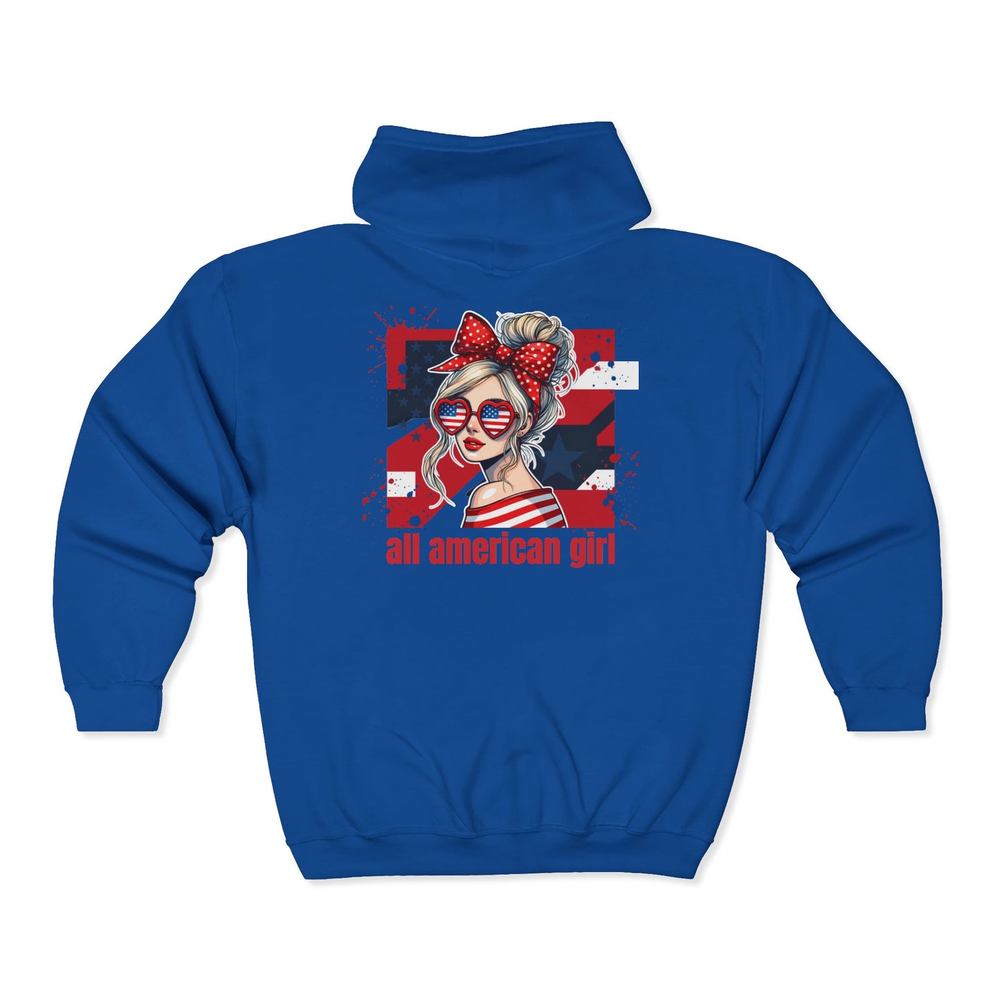 #250 All American Girl Patriotic Zip Hoodie