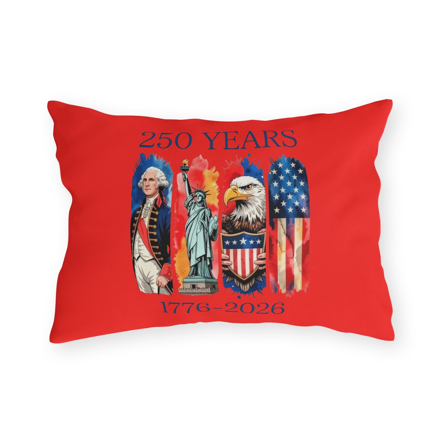 #250 250 Years American History Celebration 1776–2026 Patriotic Outdoor Throw Pillow
