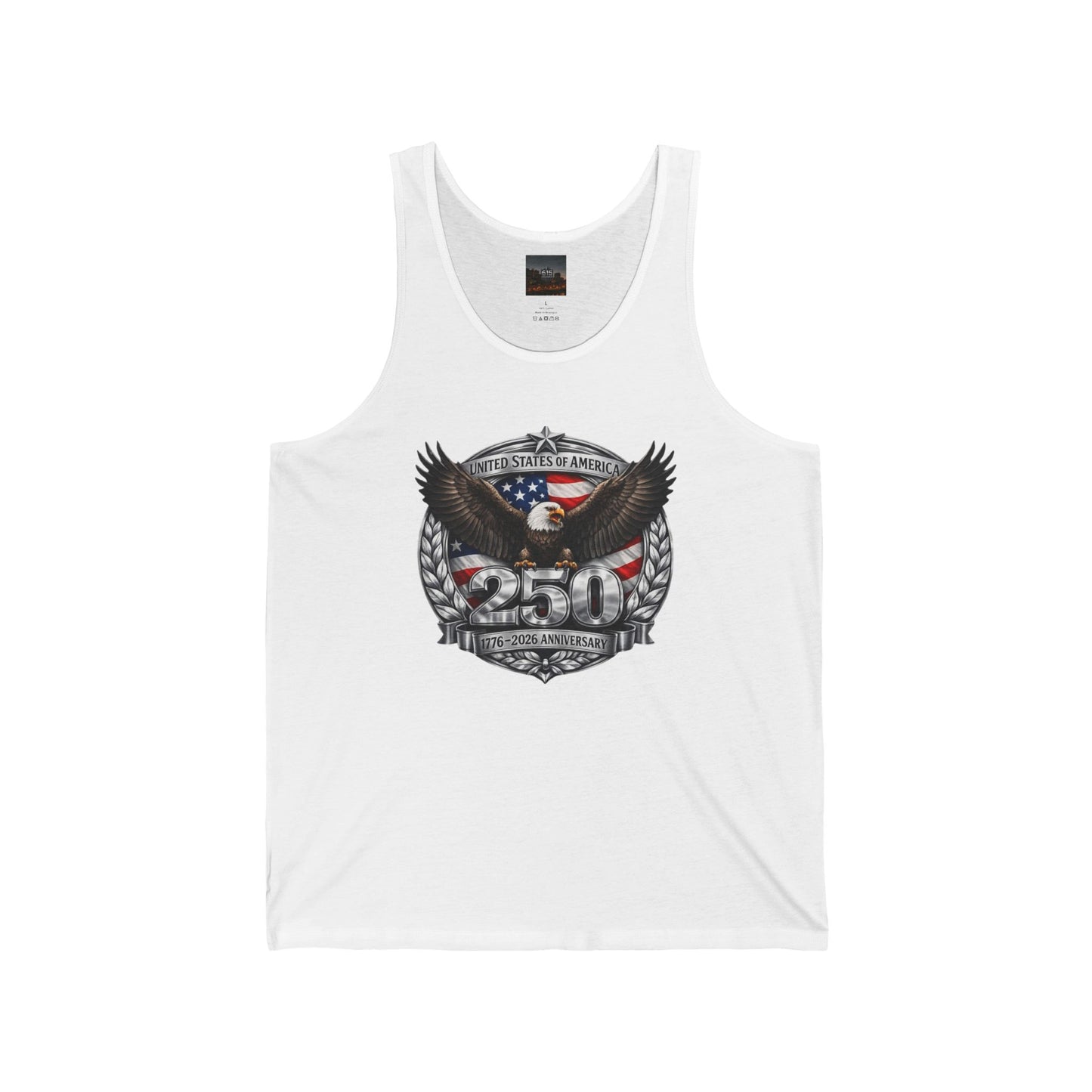 #250 Patriotic Bald Eagle 250 United States Emblem Jersey Tank Top