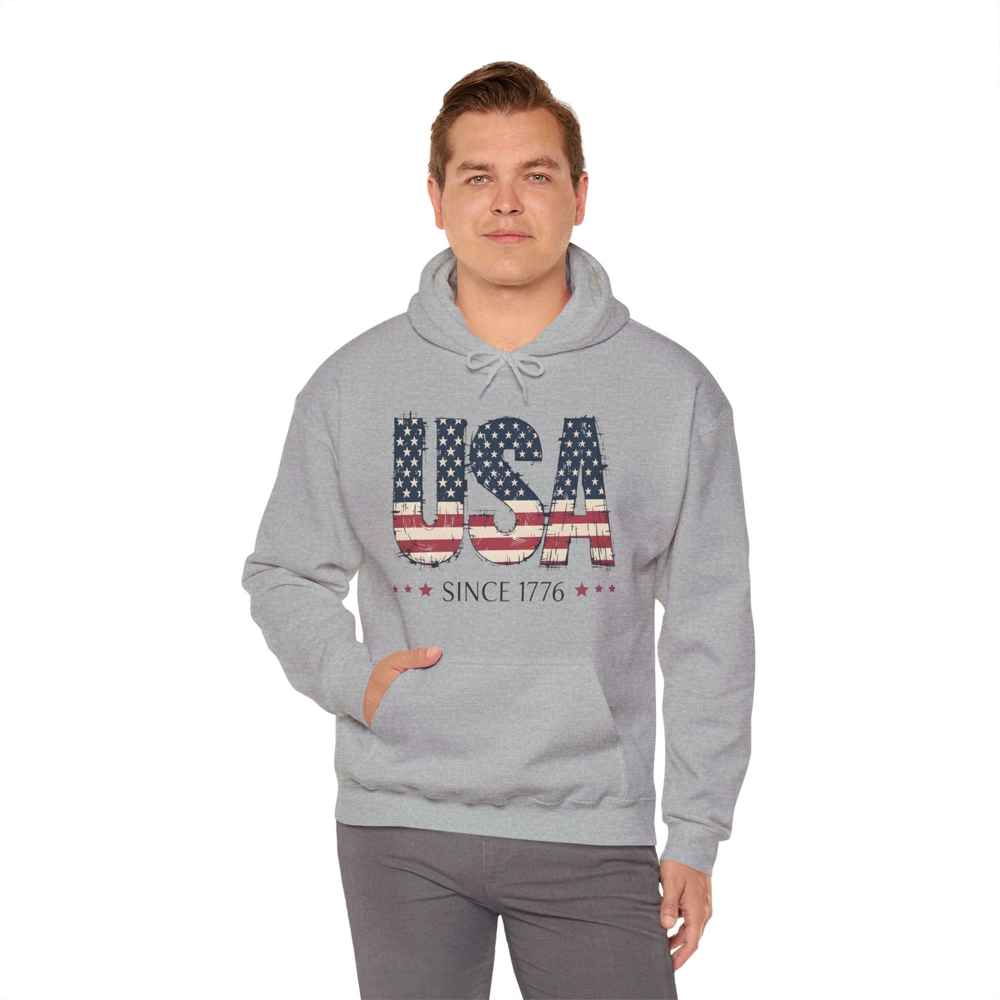 #250 USA Flag "USA Since 1776" Patriotic Hoodie