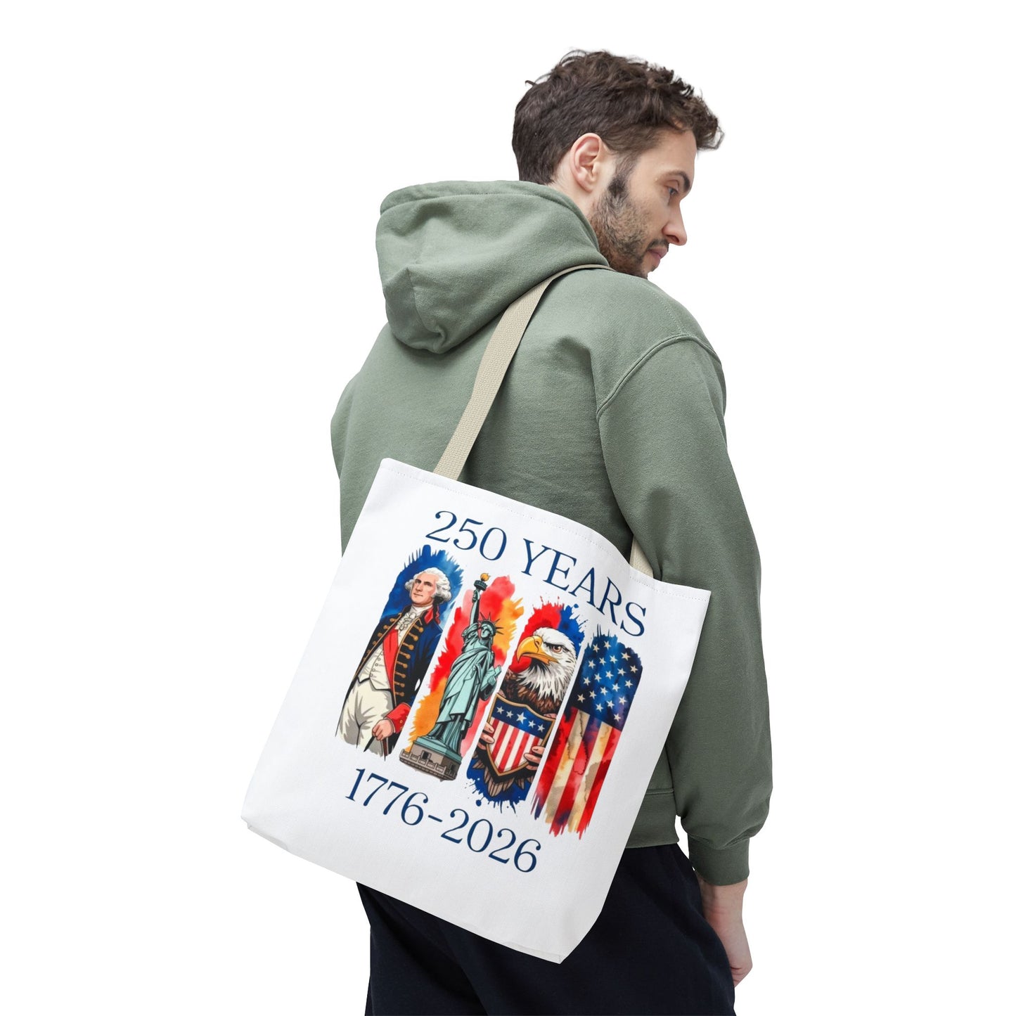 #250 250 Years American History Celebration 1776–2026 Patriotic Tote Bag