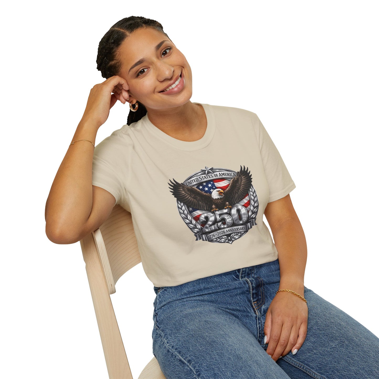 #250 Patriotic Bald Eagle 250 United States Emblem T-Shirt