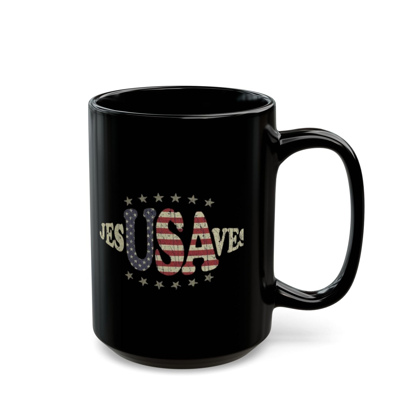 JesUSAves Patriotic Mug — Patriotic American Flag Christian Faith Christian 15oz