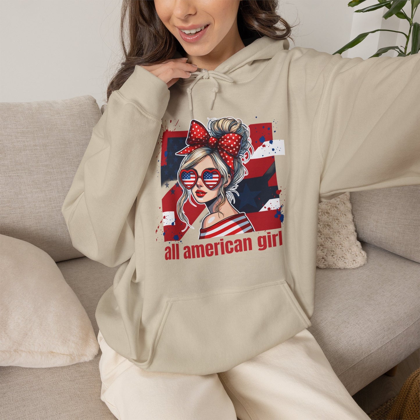 #250 All American Girl Patriotic Hoodie