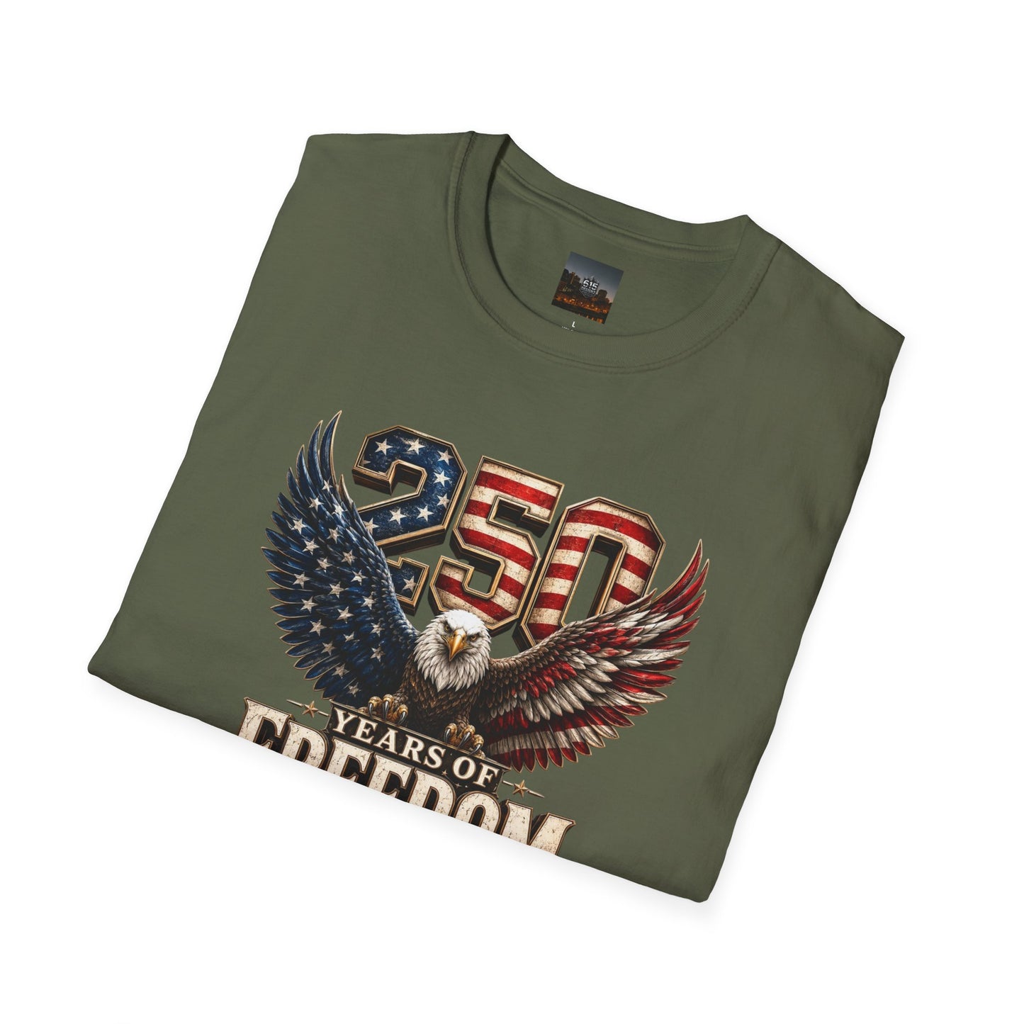 #250 250 Years of Freedom Eagle Patriotic American Flag Anniversary (1776–2026) T-Shirt