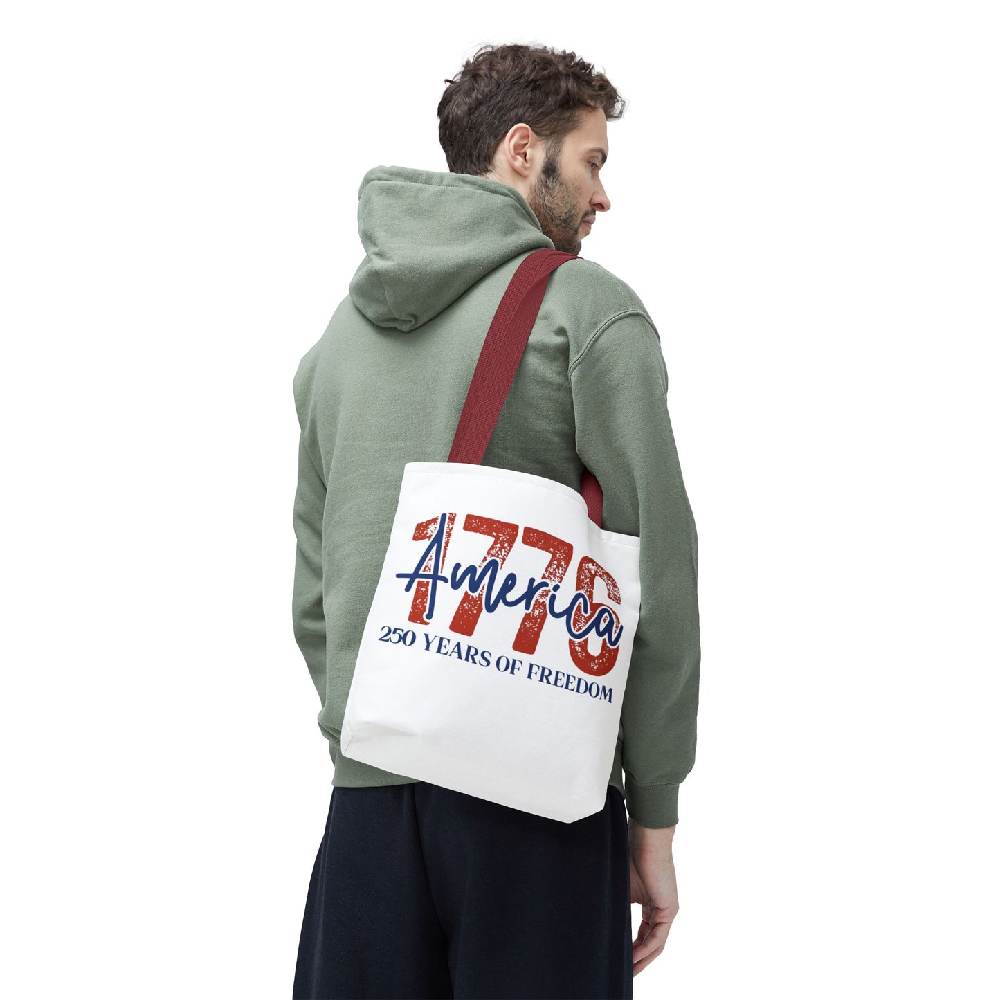 #250 1776 America: 250 Years of Freedom' Patriotic Independence Day Tote Bag