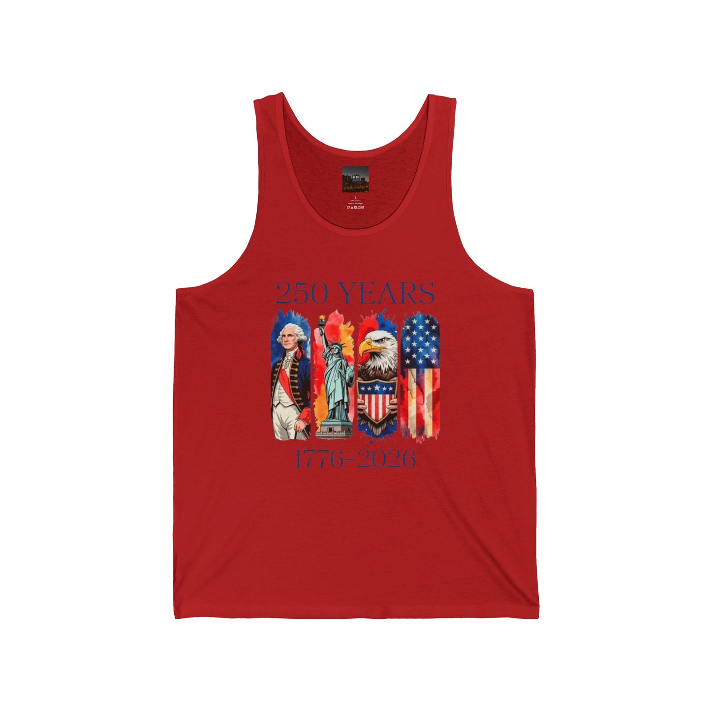 #250 250 Years American History Celebration 1776–2026 Patriotic Jersey Tank Top