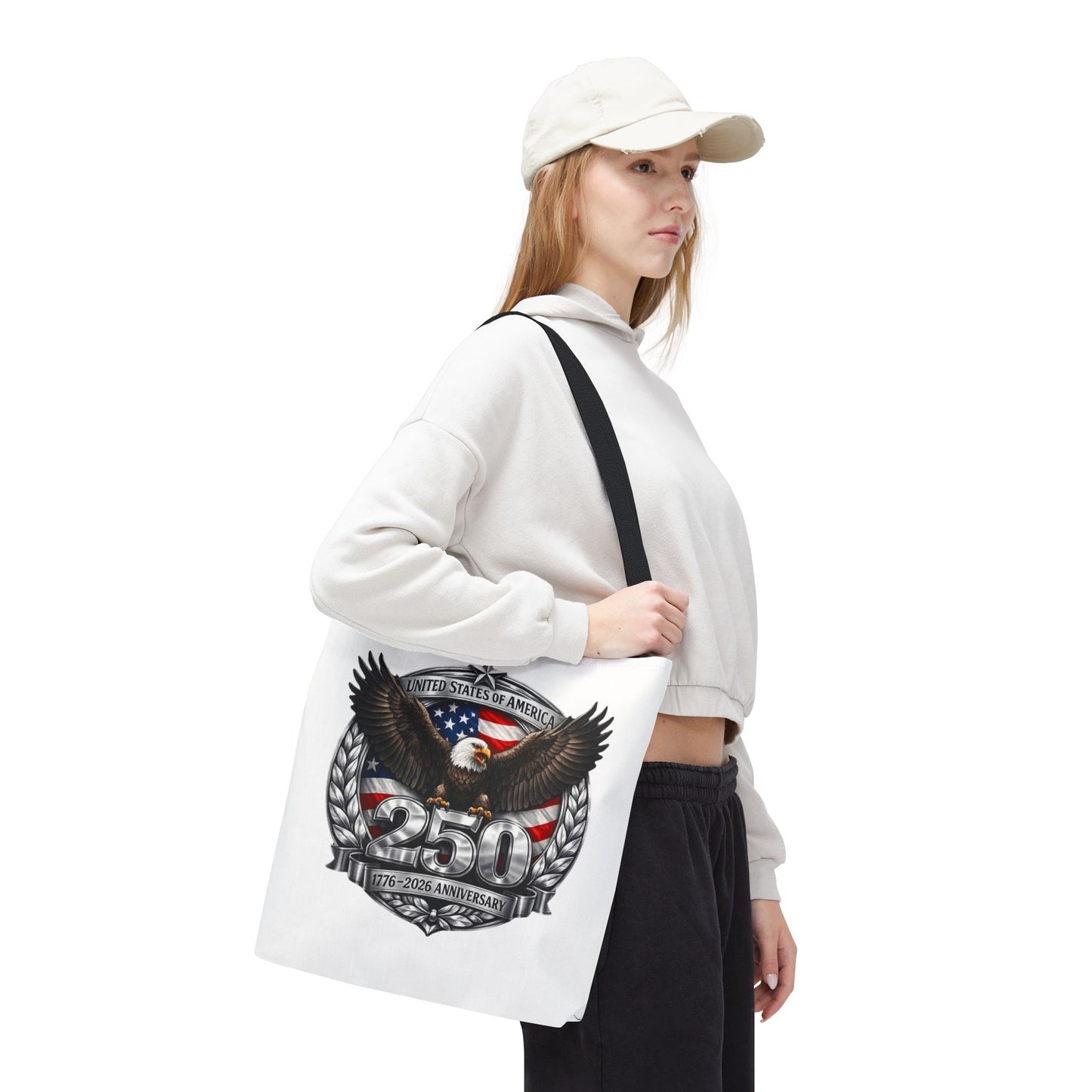 #250 Patriotic Bald Eagle 250 United States Emblem Tote Bag