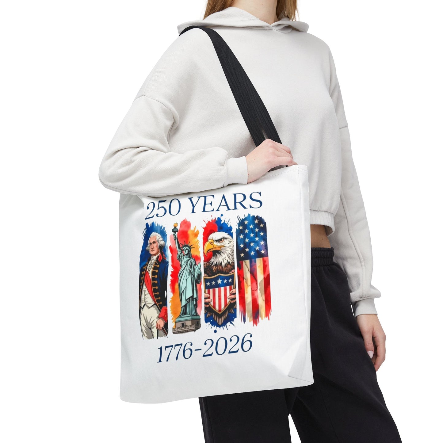 #250 250 Years American History Celebration 1776–2026 Patriotic Tote Bag