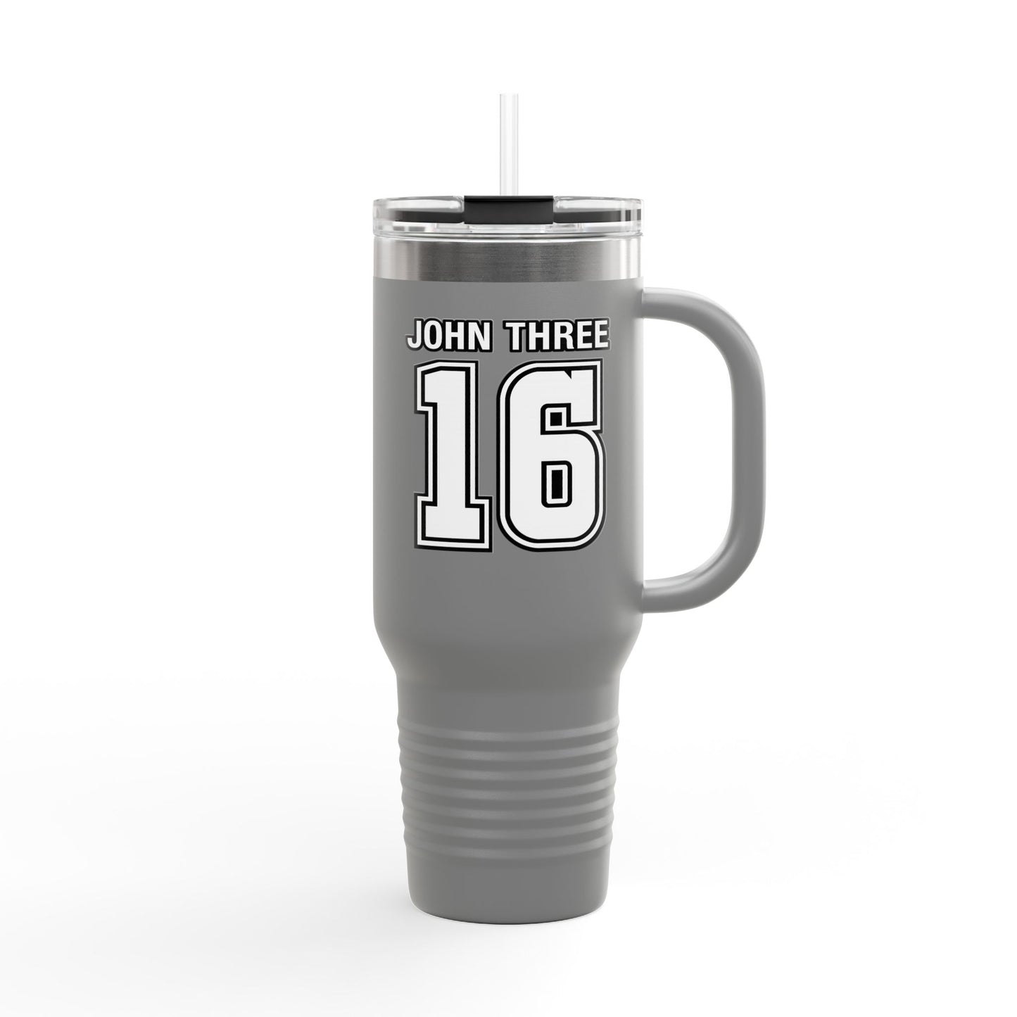 John Three 16 40oz Insulated Travel Mug — Stainless Steel Tumbler, Leak‑Resistant Cold & Hot Cup for Travel