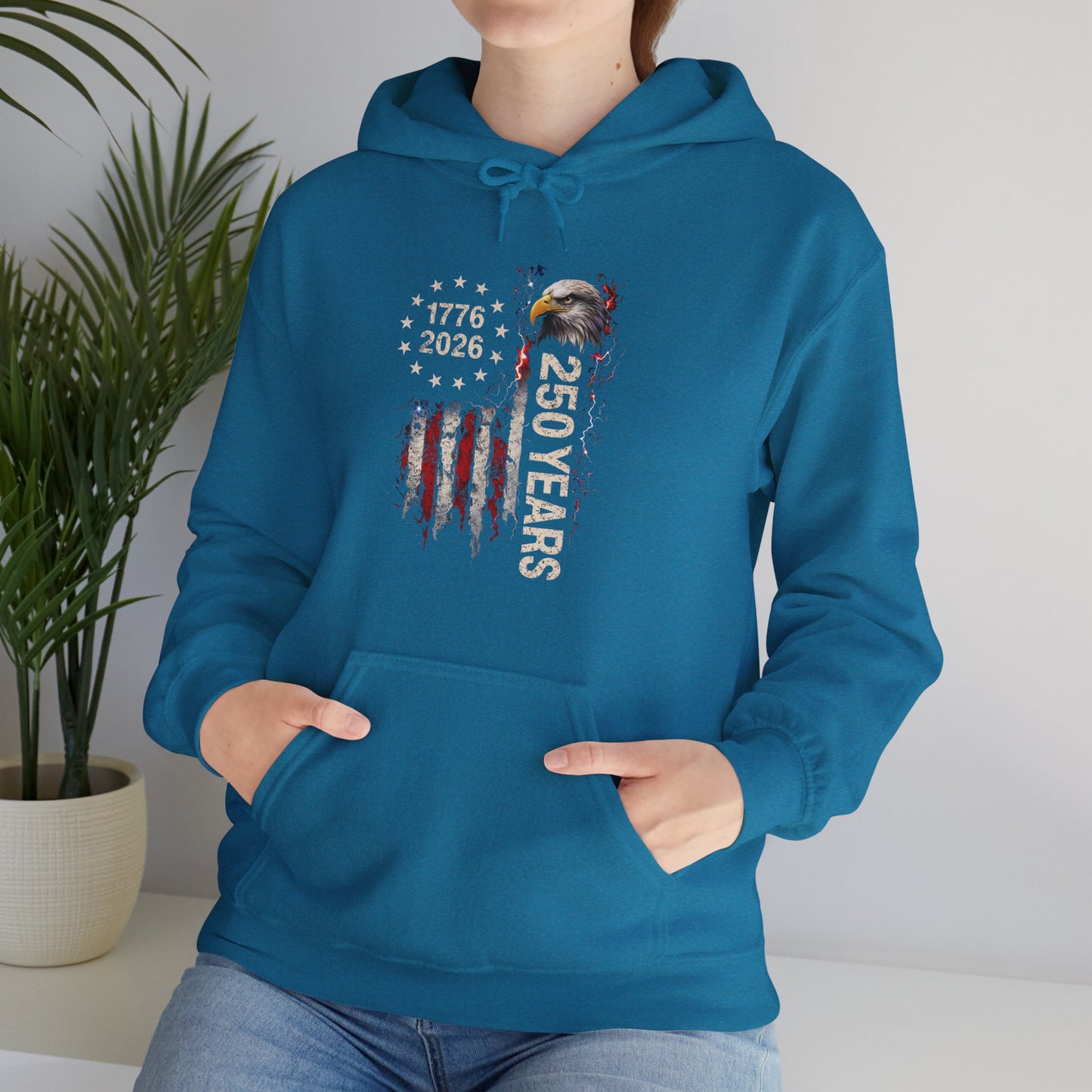 #250 1776-2026 250 Years USA Bicentennial Eagle Hoodie
