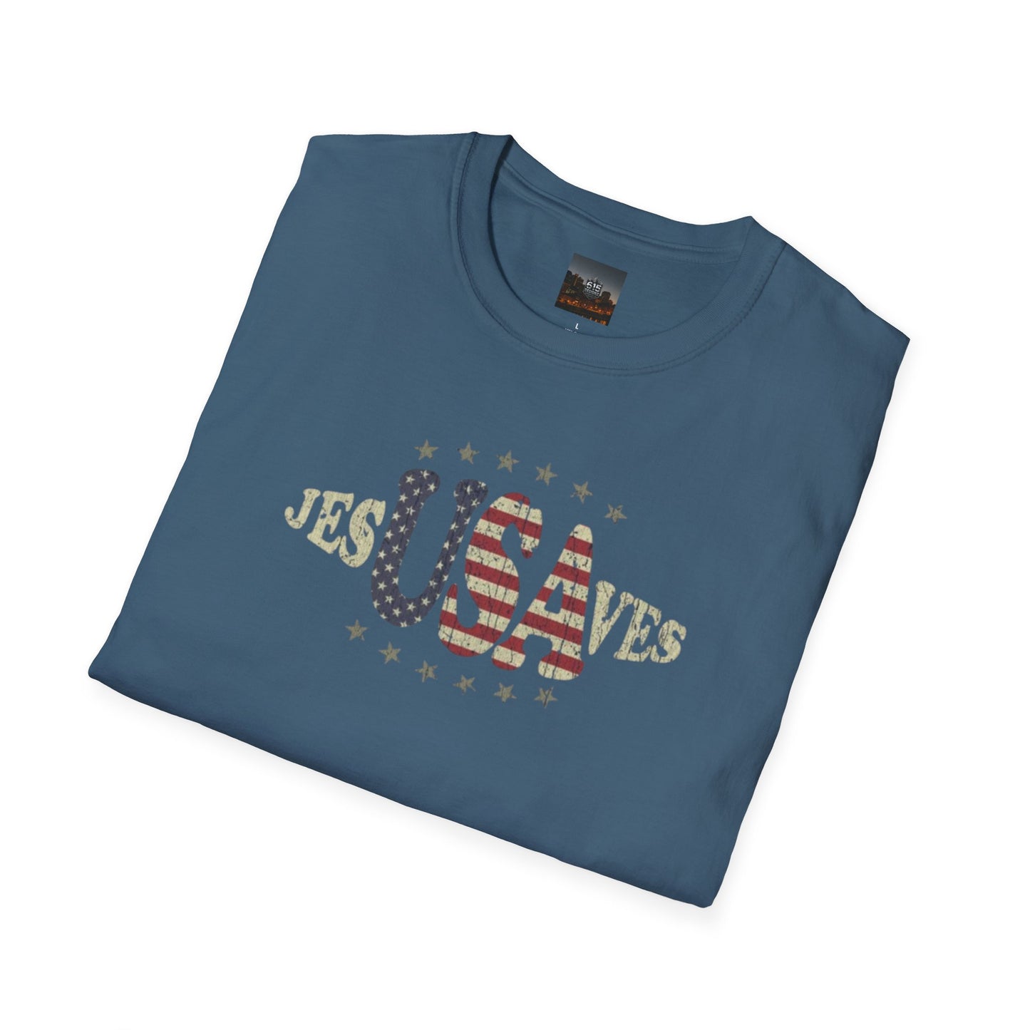 JesUSAves Patriotic T-Shirt — American Flag Christian Faith Tee