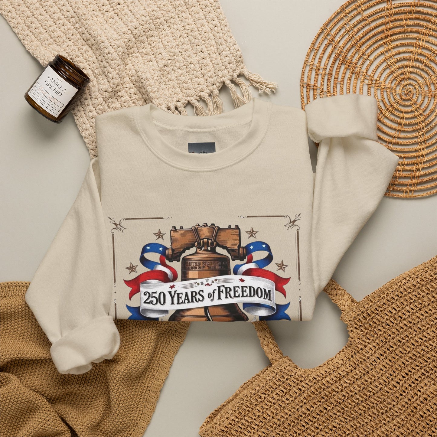 #250 250 Years of Freedom Liberty Bell Crewneck Sweatshirt