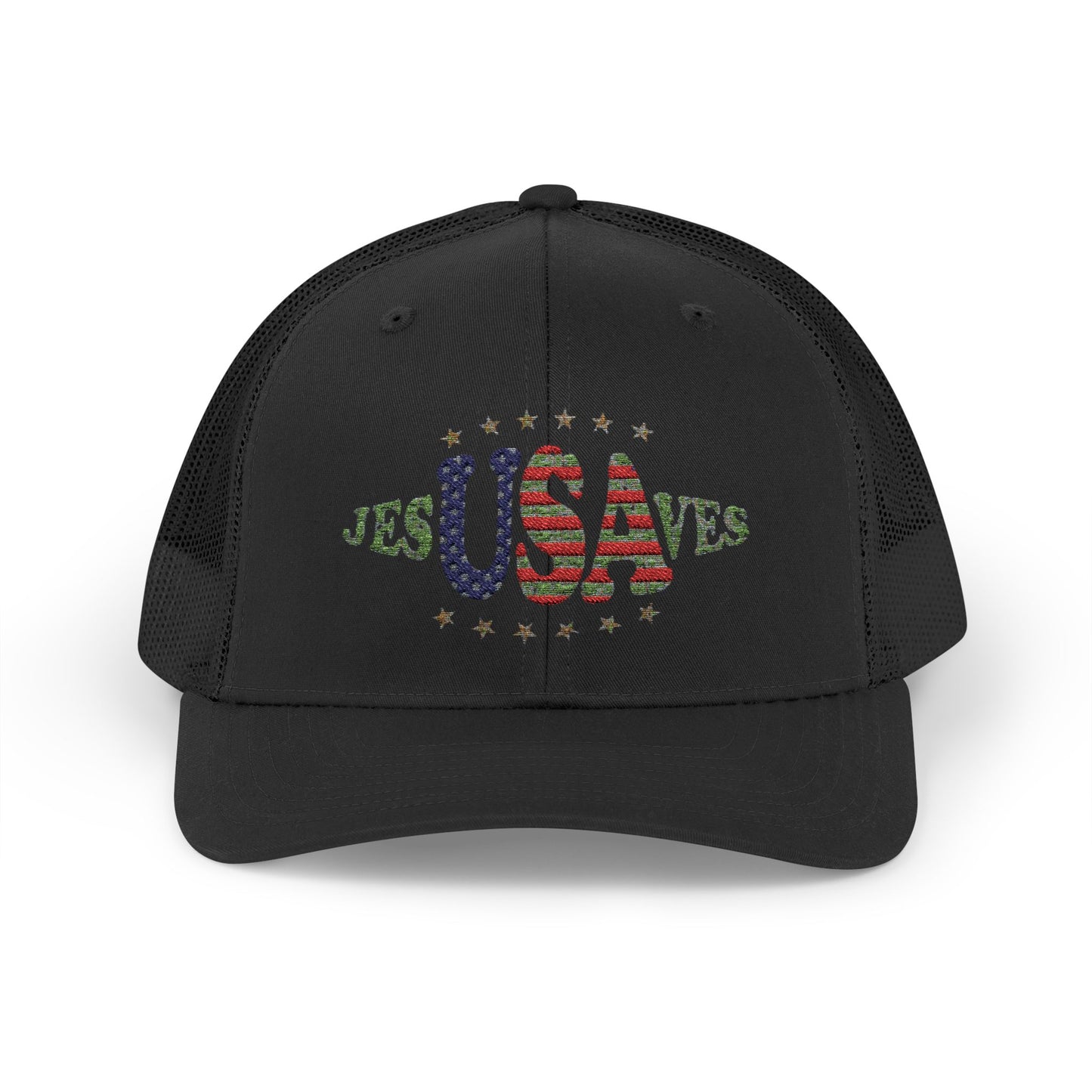 JesUSAves Patriotic Snapback Trucker Cap American Flag Christian Faith